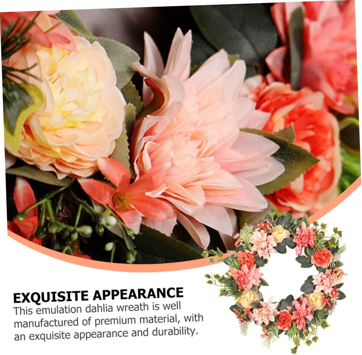 Eringogo Artificial Flower Garland Door Decor Spring Wreath