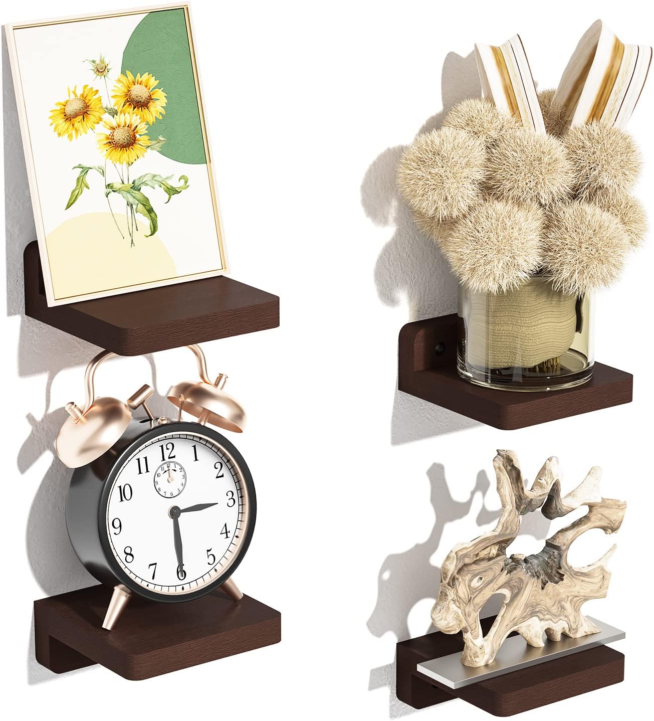 SRIWATANA 4-Pack Mini Floating Shelves for Home Decor