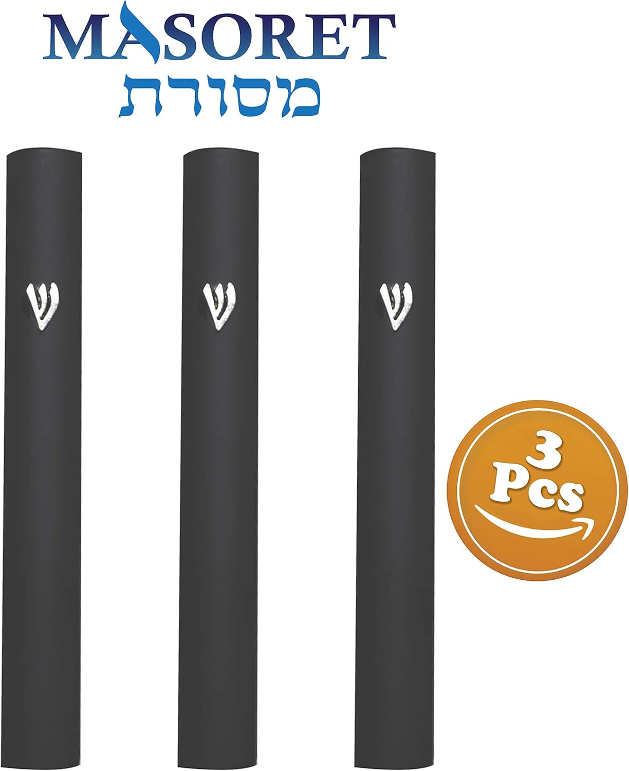 3-Piece Aluminum Door Mezuzah Scroll Holder