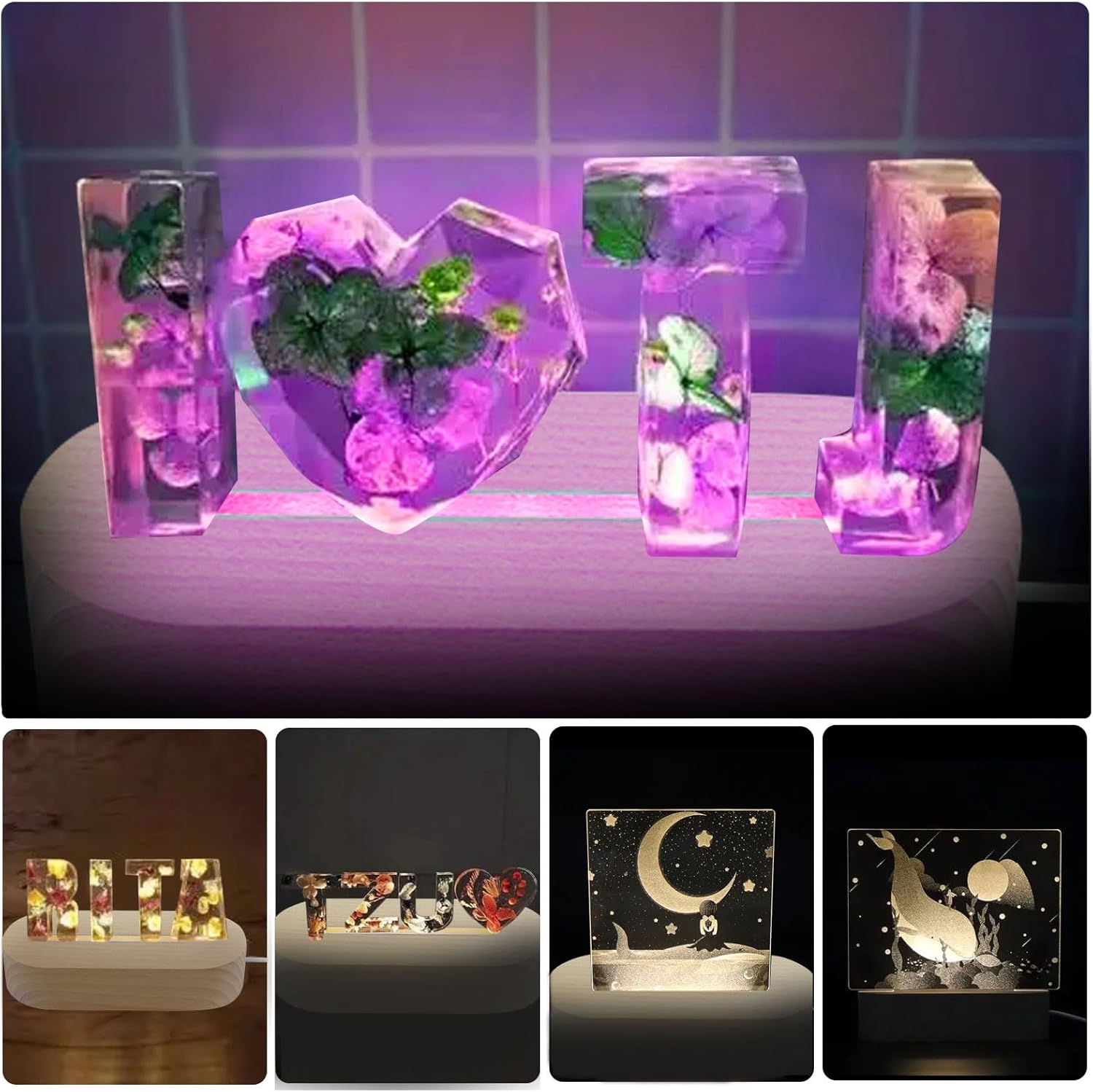 2 Pcs 1181 Inch Wooden LED Light Display Pedestal