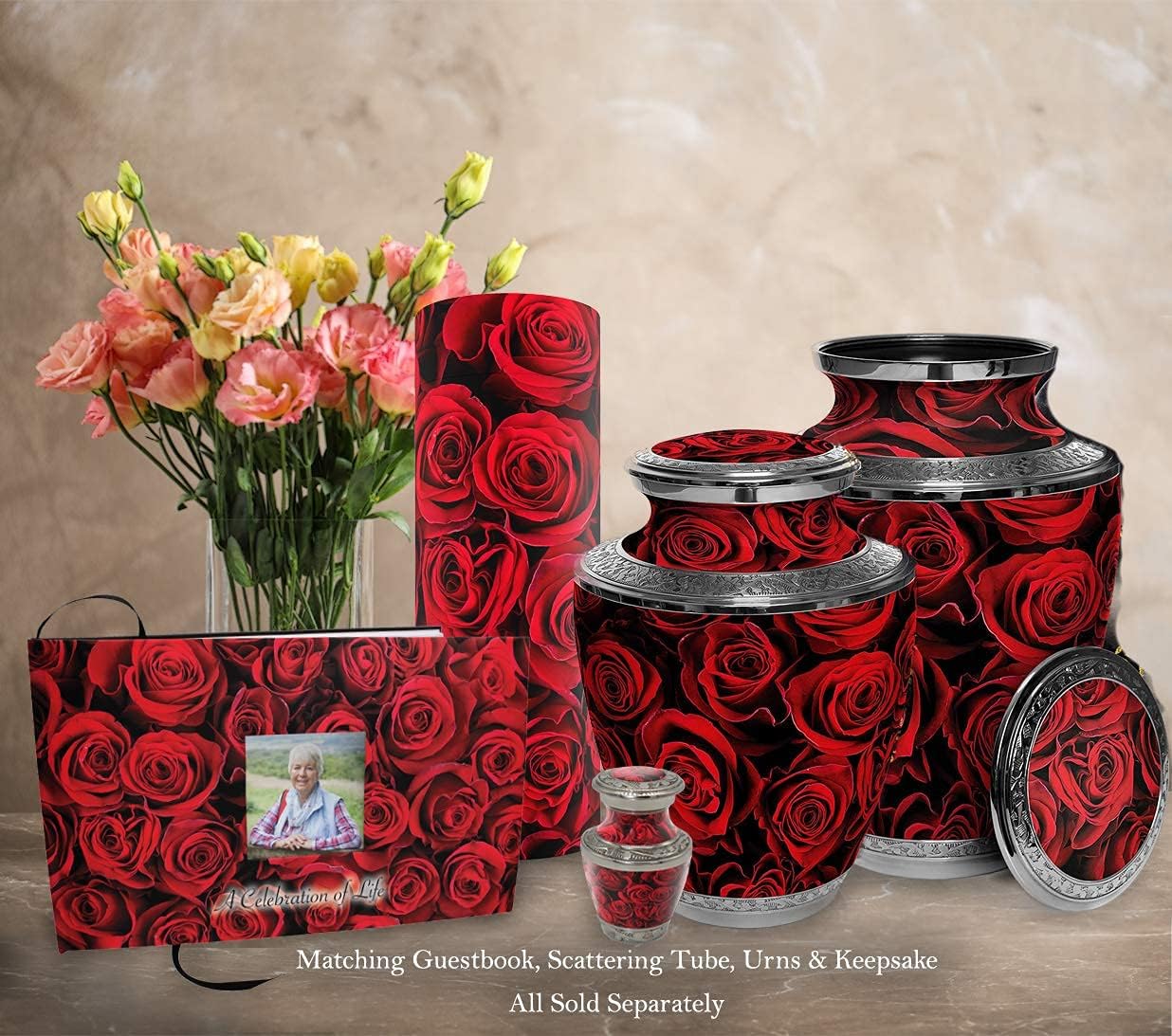 Crimson Rose Scattering Tubes for Human Ashes