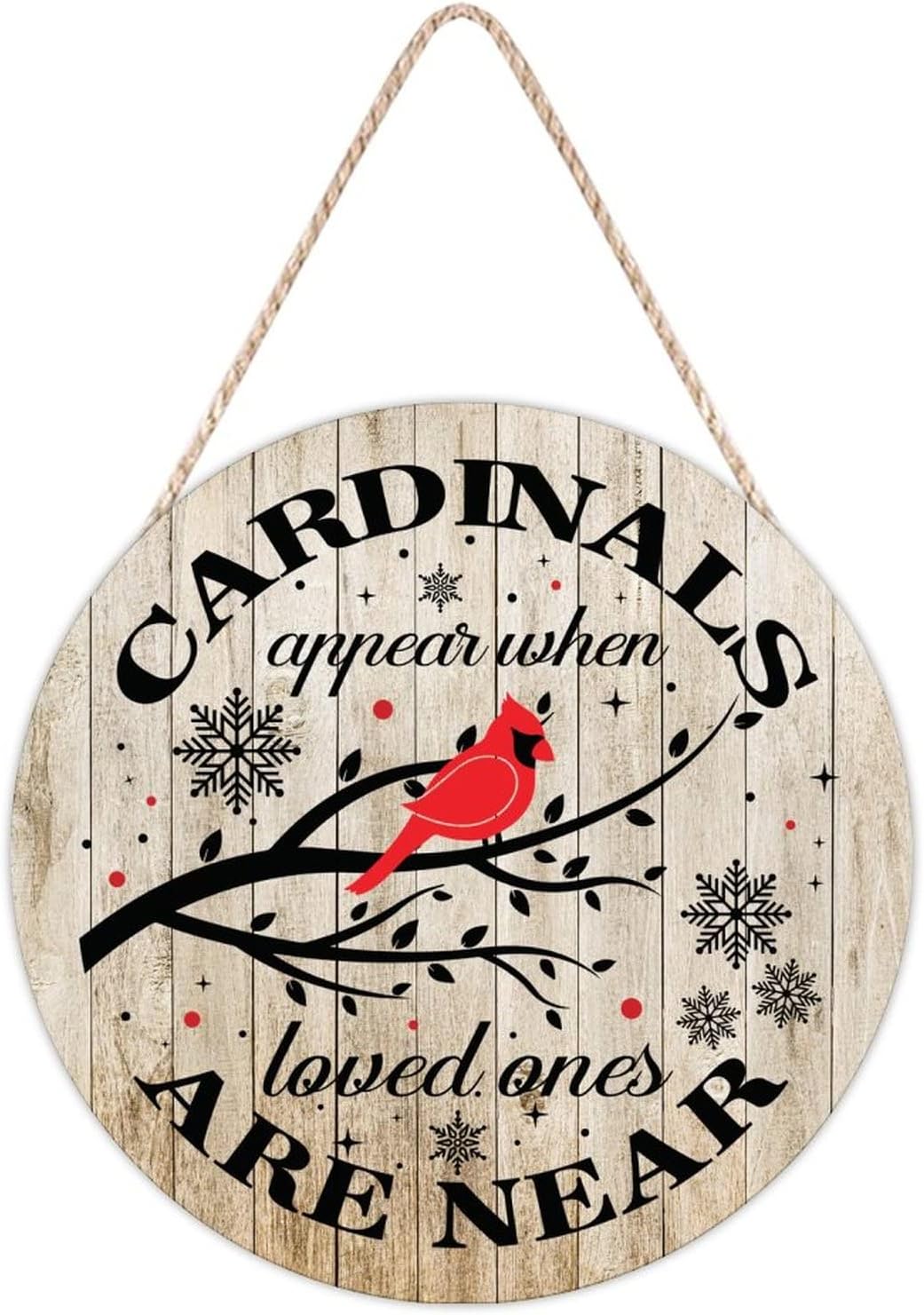 Farmhouse Front Door Hanger with Red Birds Wood Sign