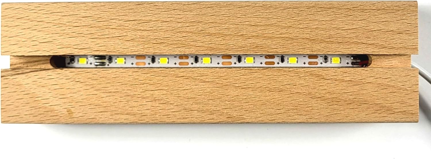 59 Inch Wooden Rectangle LED Display Base with USB Switch