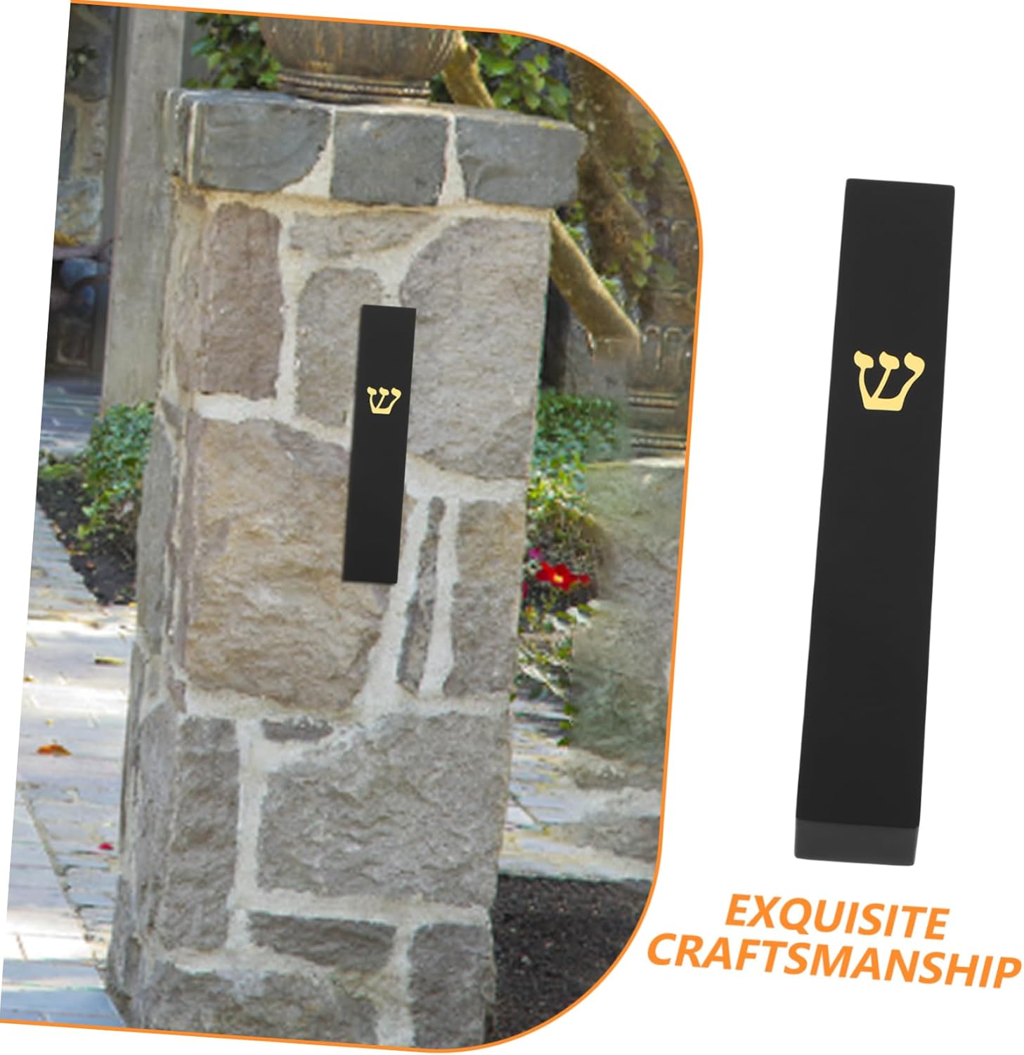 Elegant Black Resin Mezuzah Door Frame Decoration
