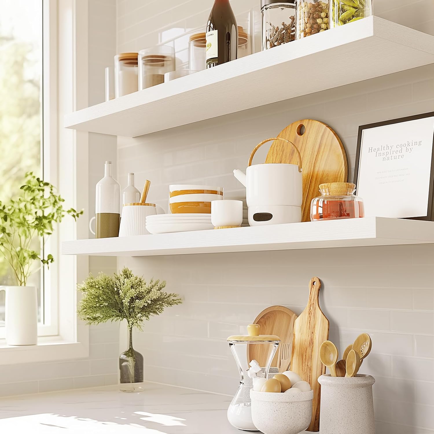 Amada Floating Shelves 32 Inch Set of 2 for Wall Storage