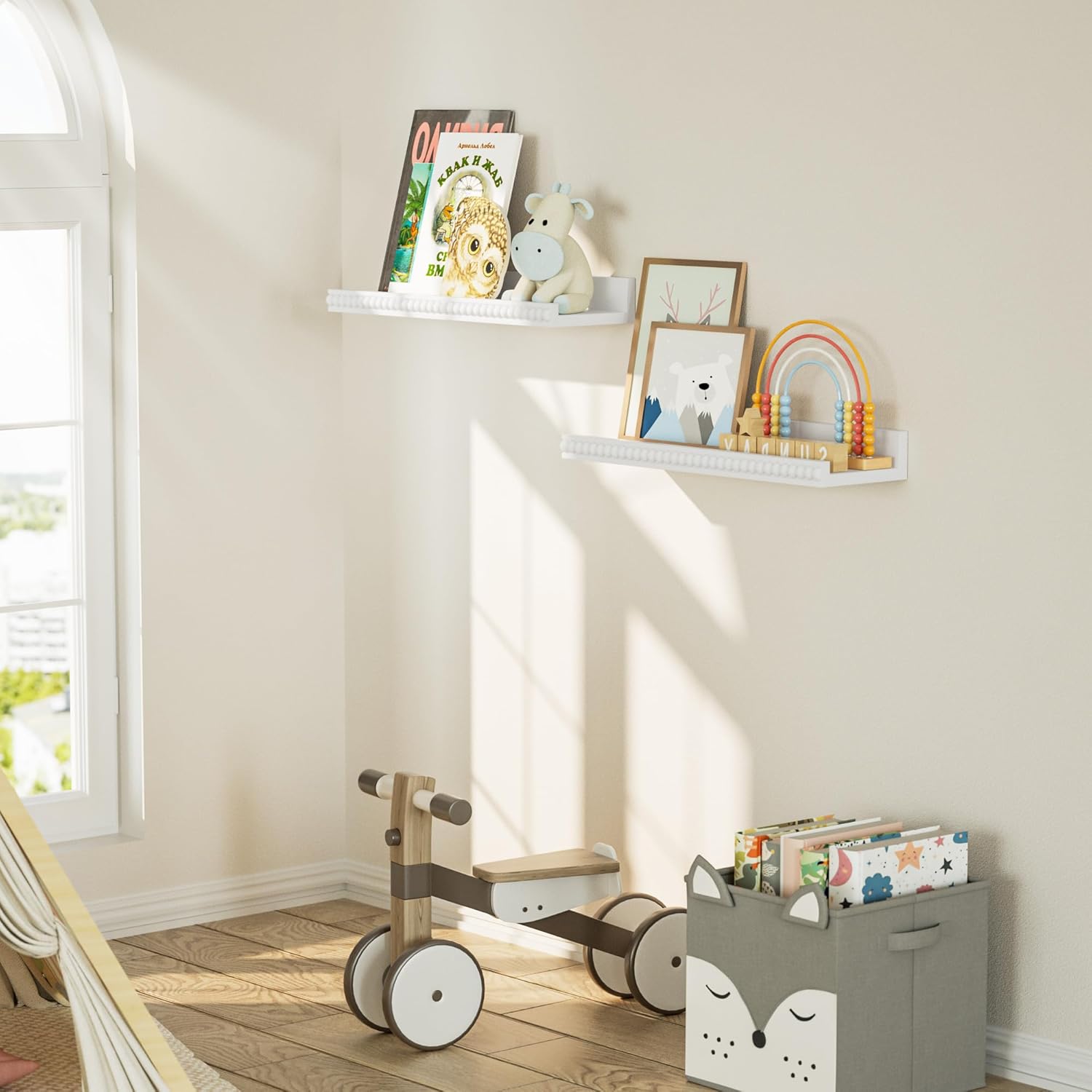 Alsonerbay Modern Floating Shelves Set of 2 with White Finish