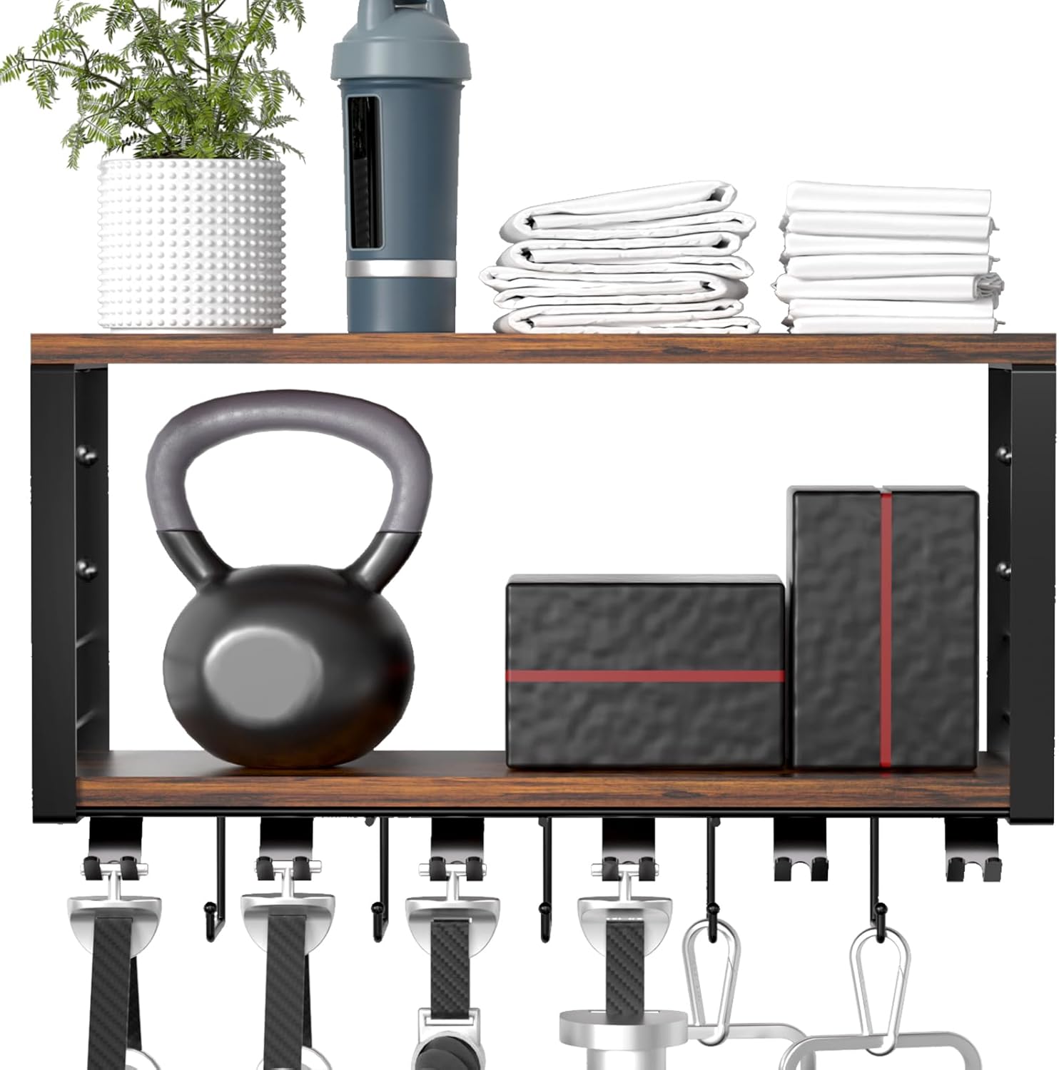 TJ MOREE 2 Tier Floating Shelf for Home Gym Storage