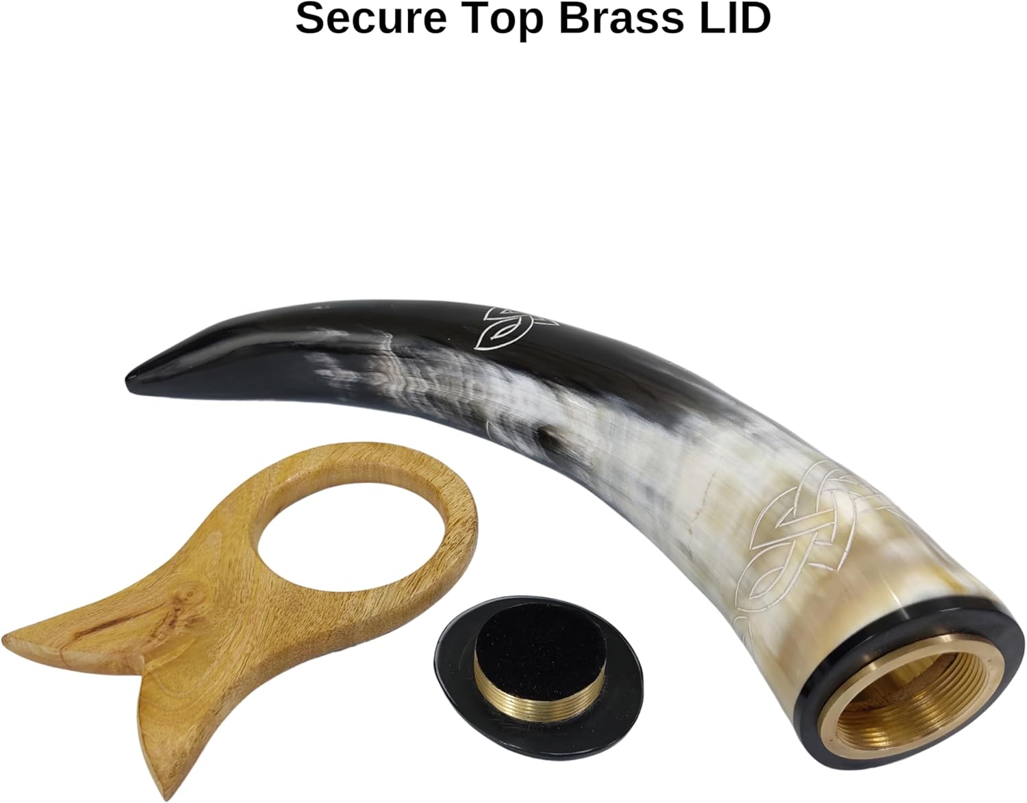Unique Cremation Horn Urn With Vines Design