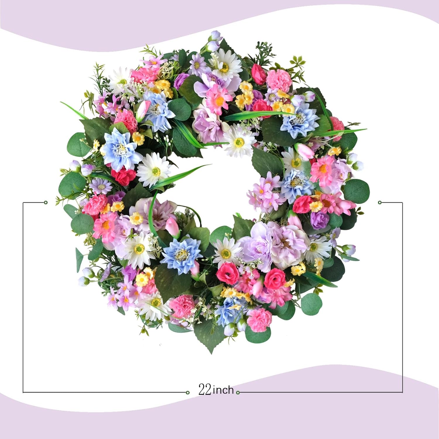Bibelot 22 Inch Spring Summer Wreath for Front Door