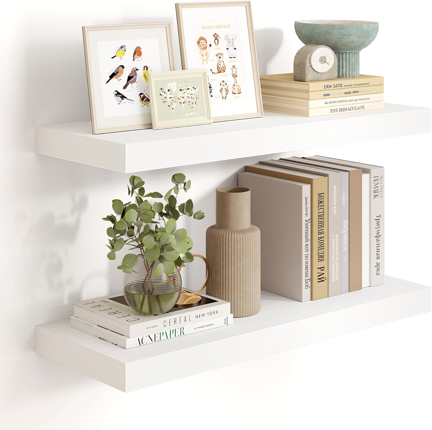 Heimlove 24 Inch Floating Shelves Wall Mount Set of 2
