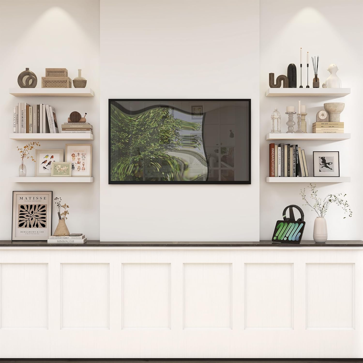 Heimlove 24 Inch Floating Shelves Wall Mount Set of 2