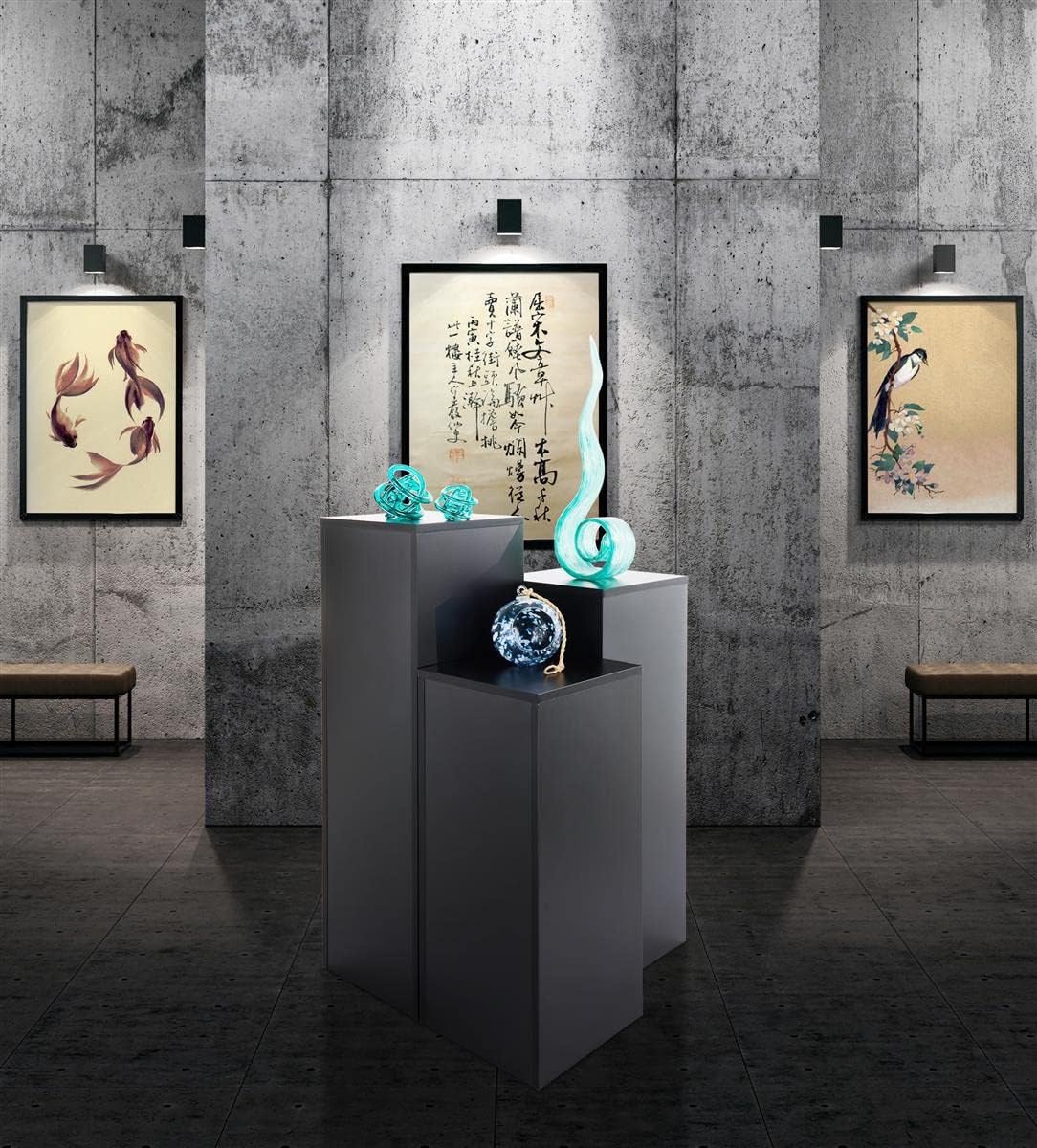 Displays2go Portable Gallery Pedestal Black Finish