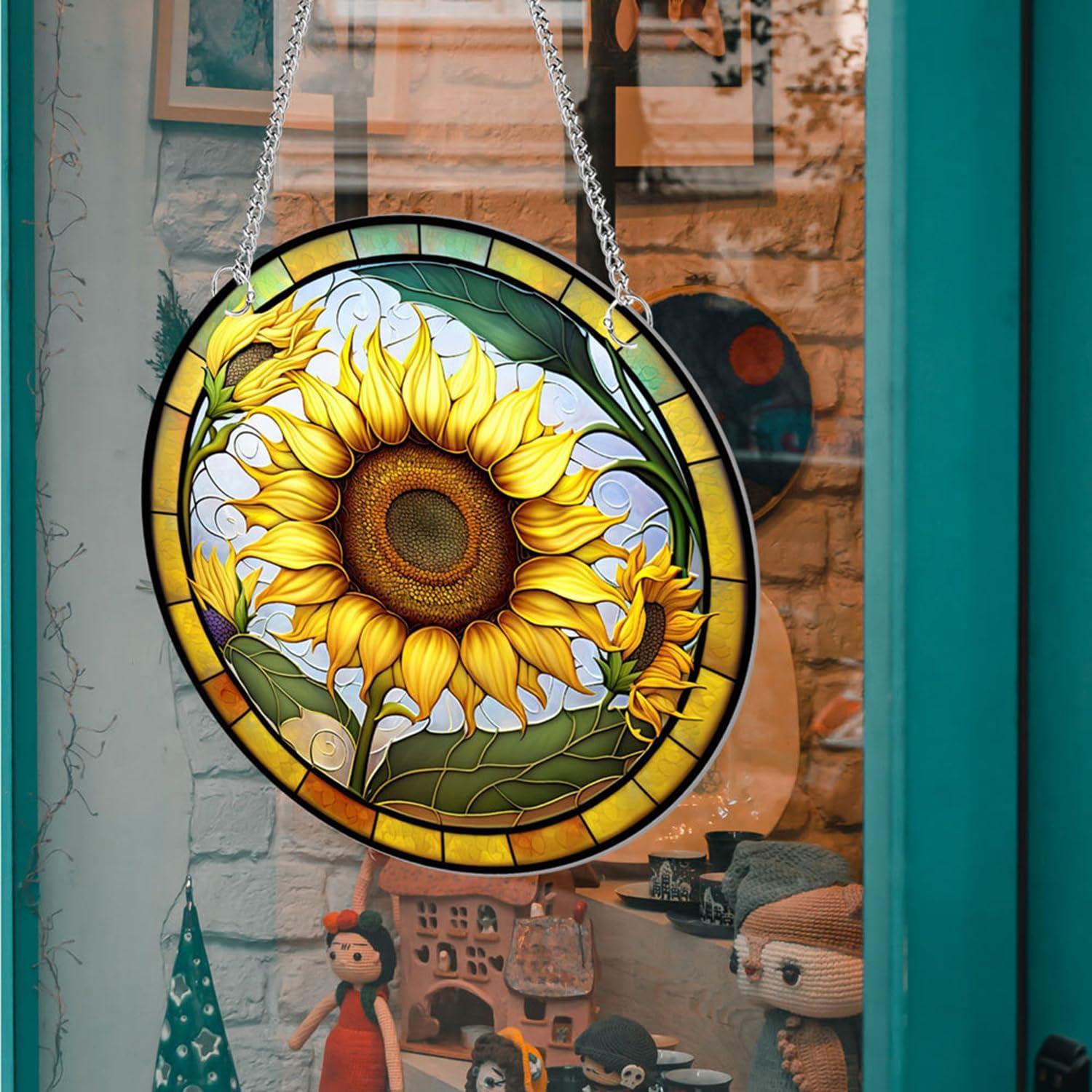 MATIHAY Sunflower Acrylic Window Hanging Wall Decor