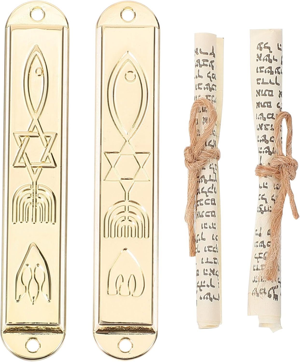 VOSAREA Antique Metal Mezuzah Scroll Door Accent