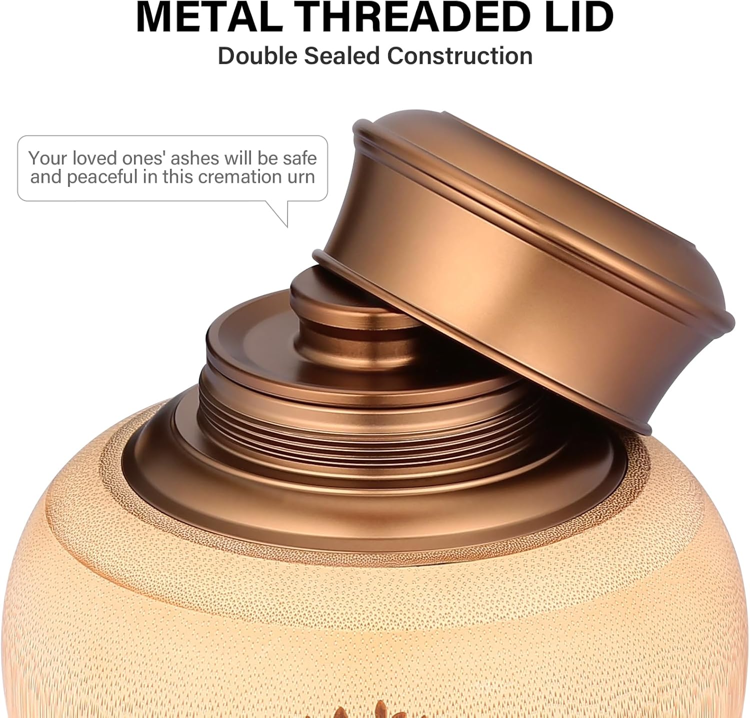 Elegant Bamboo Urn for Human Ashes Medium Capacity