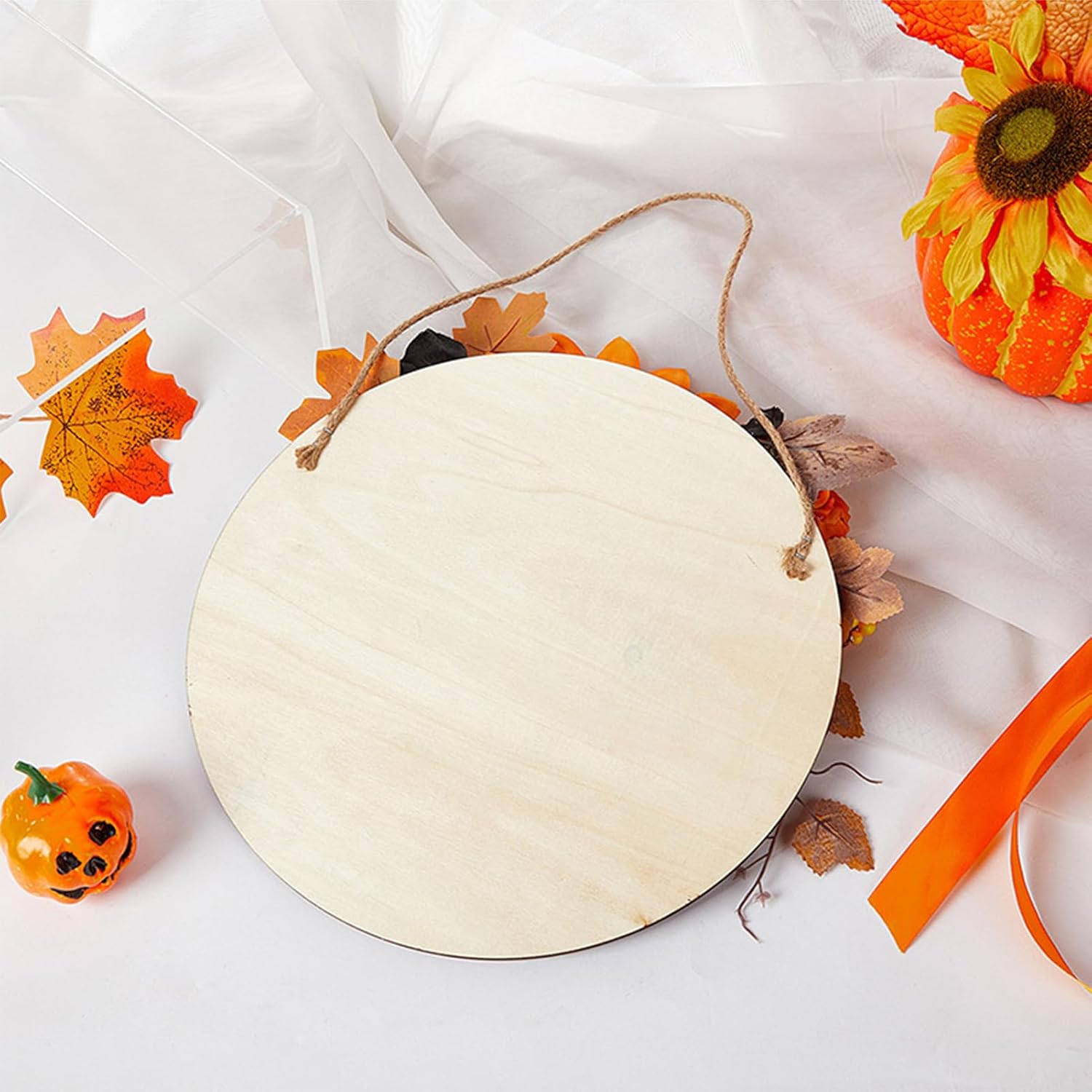 Halloween Welcome Sign Wooden Door Hanging Wreath