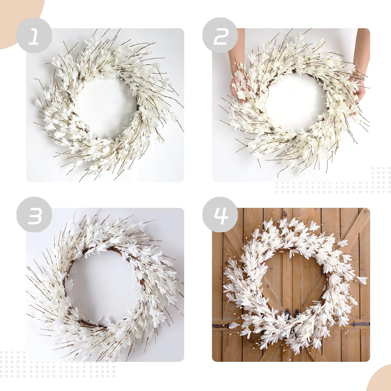 Bibelot 20 Inch Artificial Forsythia Flower Wreath