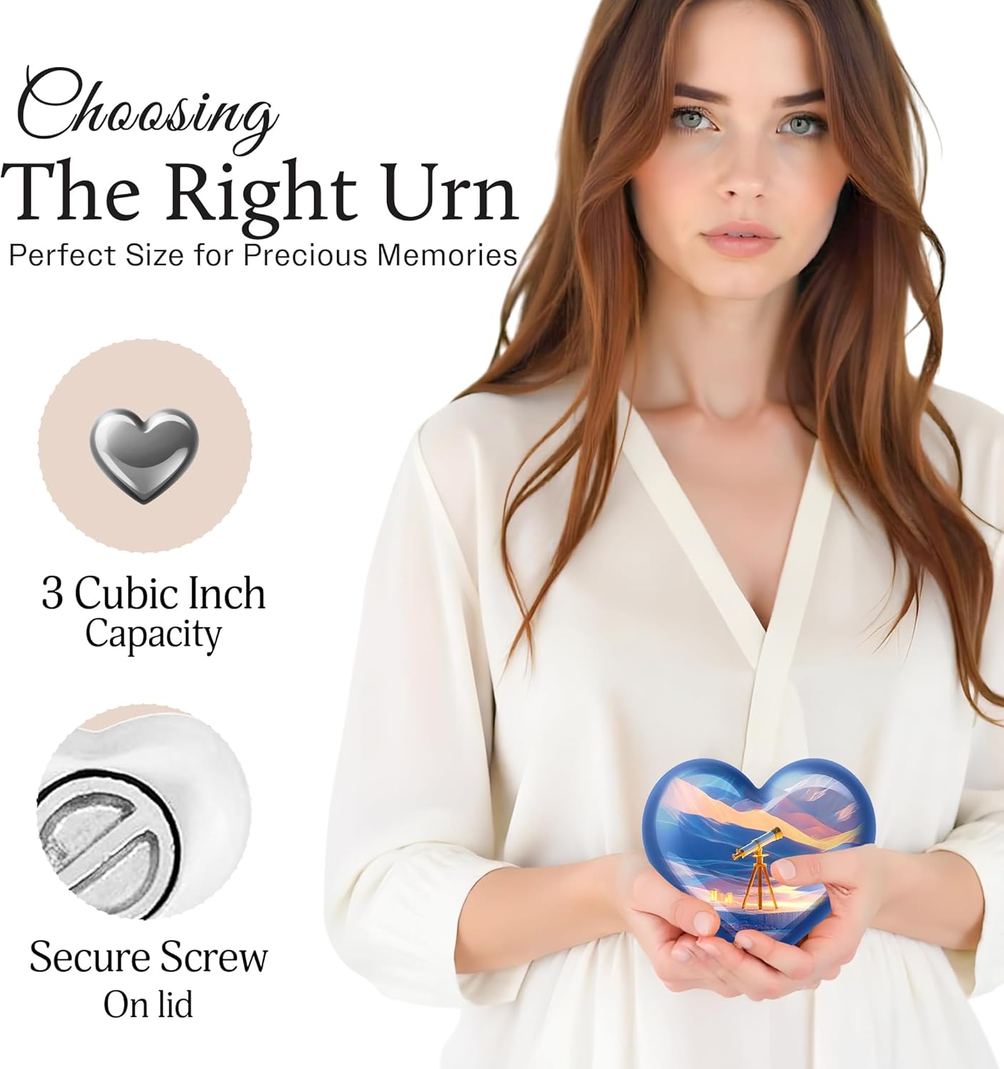 Decorative 3 Inch Urn Set for Cremation Ashes