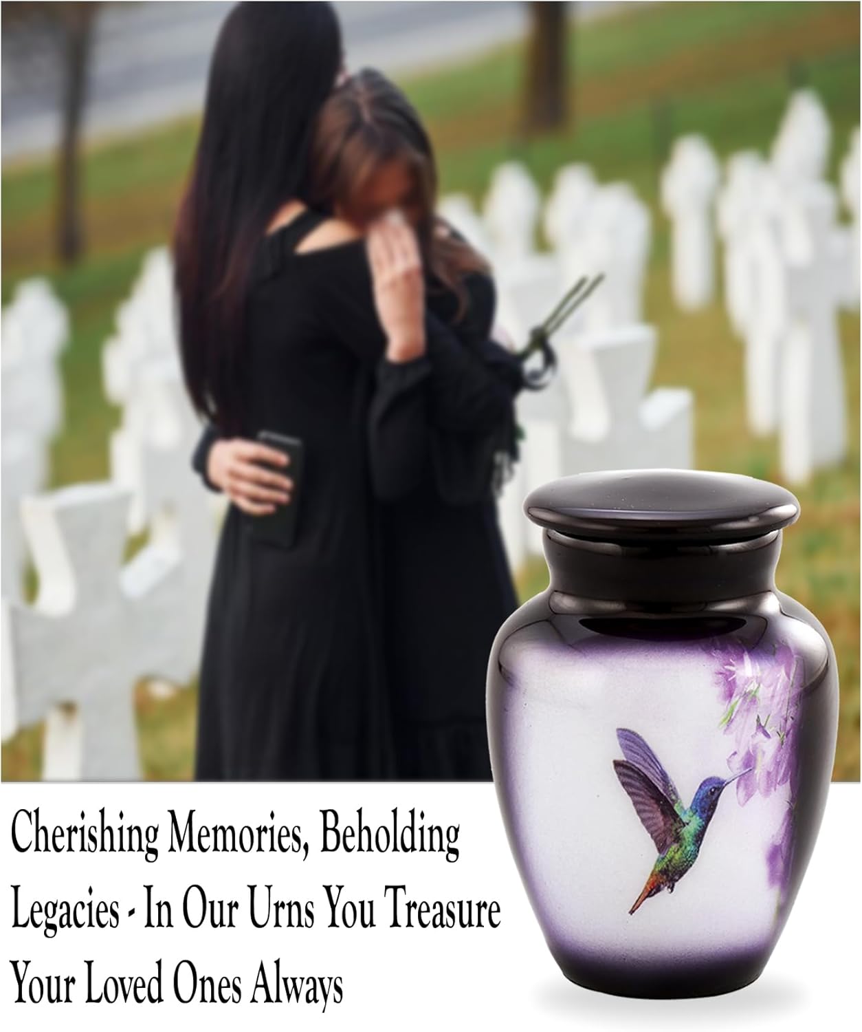 Hummingbird Mini Keepsake Urn Purple Cremation Urn