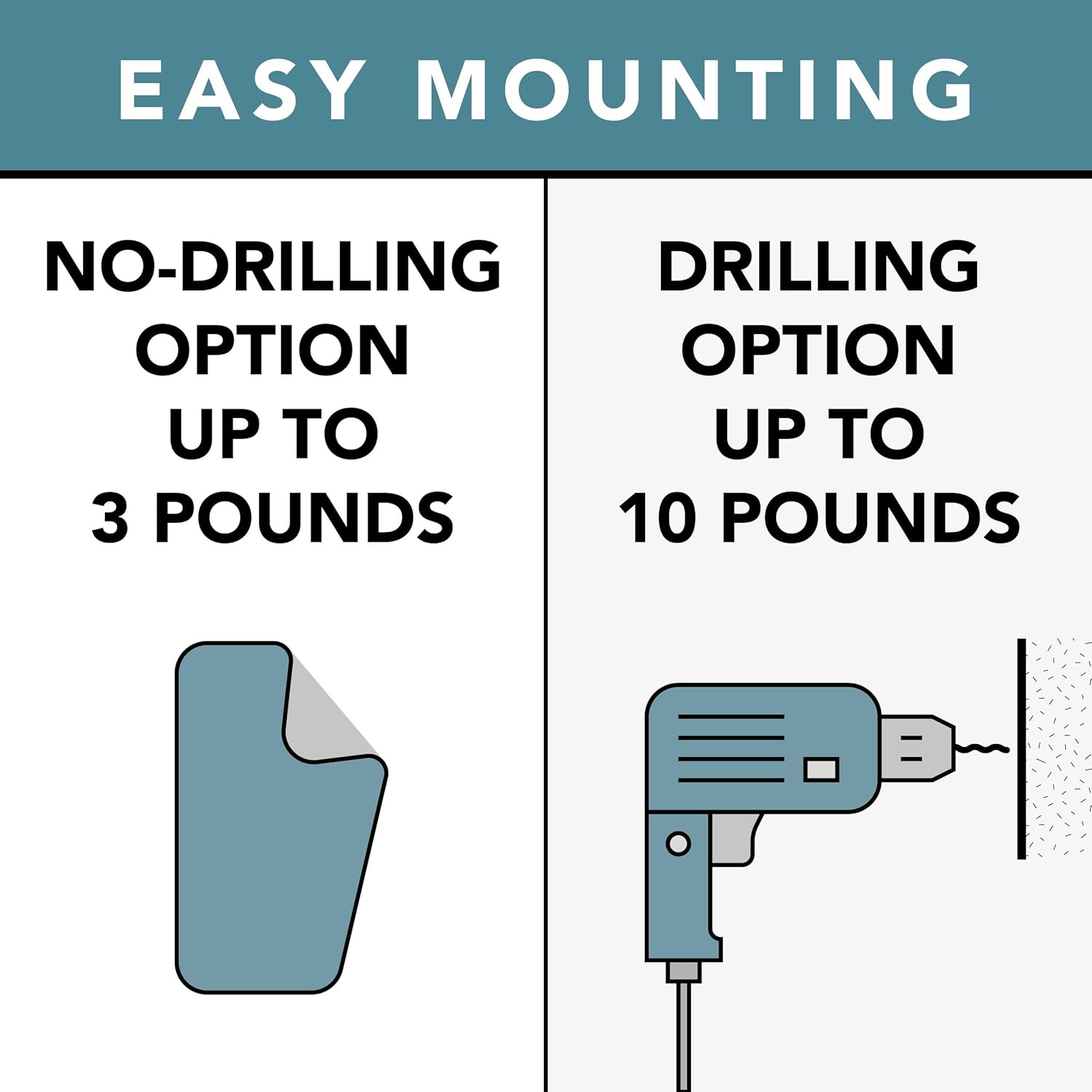 White Floating Shelf Set of 2 No Drill Wall Mount