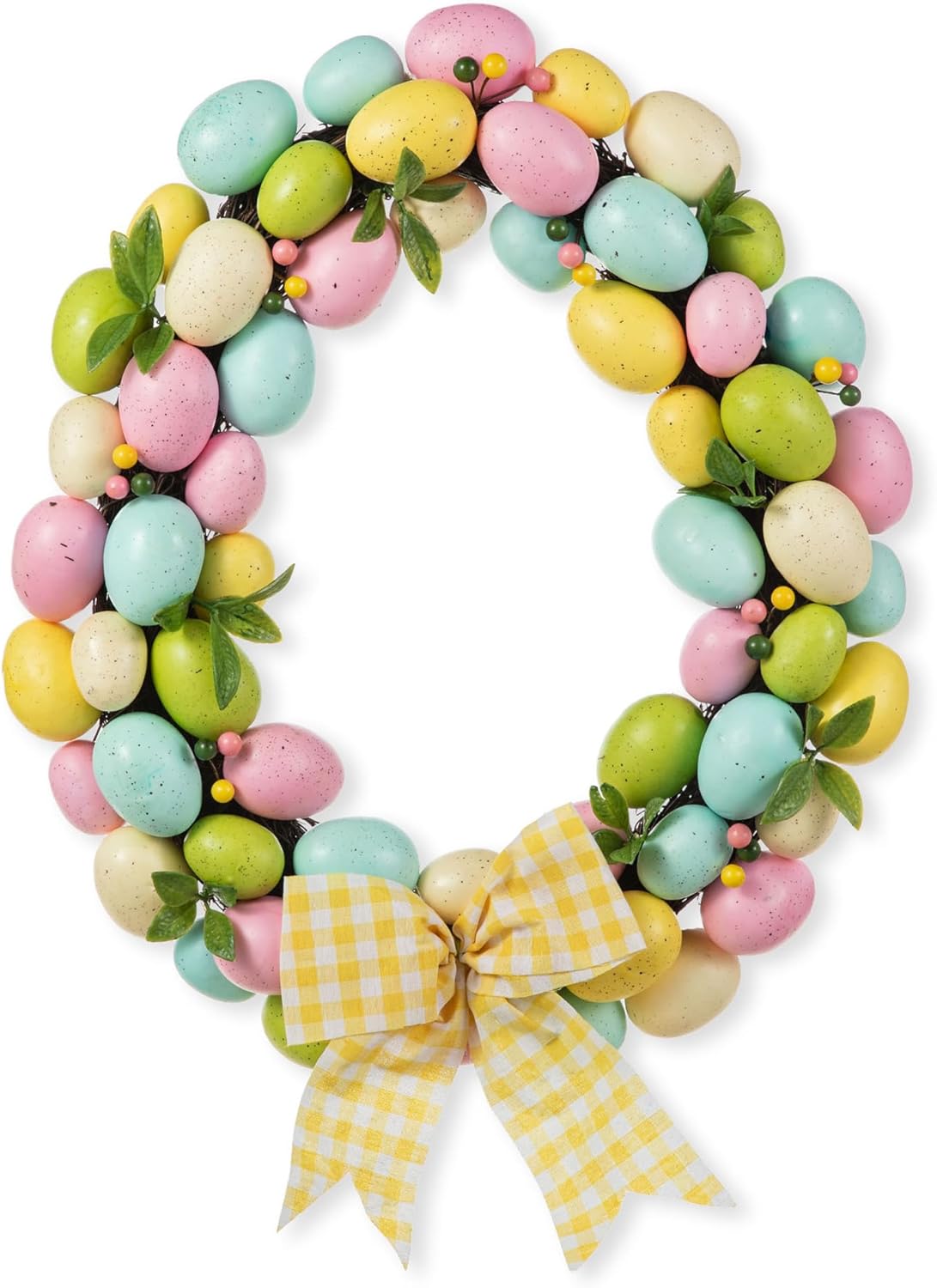 Glitzhome 18 Inch Easter Egg Spring Wreath for Front Door