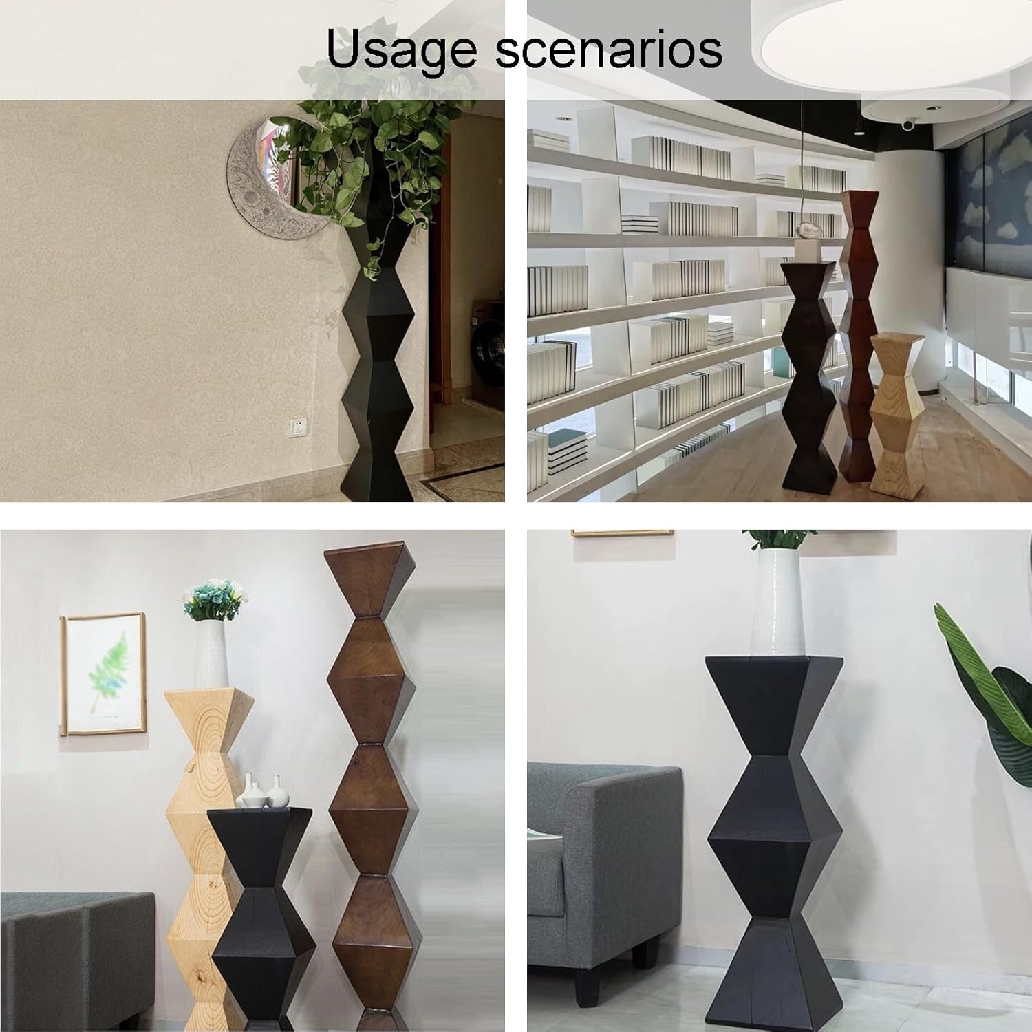 Wooden Display Pedestal Stand Black 28x28x45cm