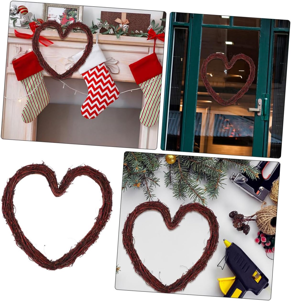 Bohemian Style Heart Shaped Rattan Wreath Frame