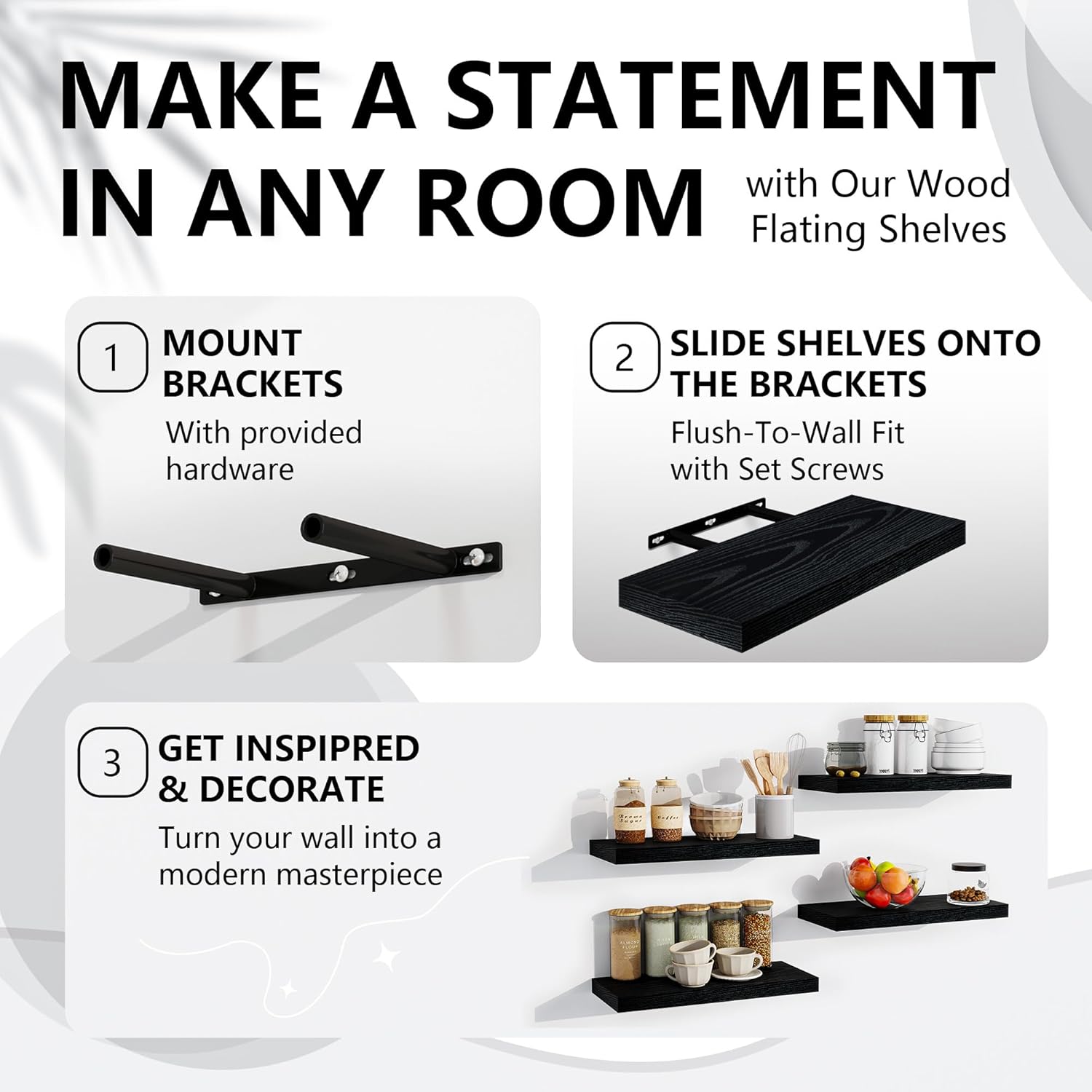 Invisible Bracket Floating Shelves for Wall