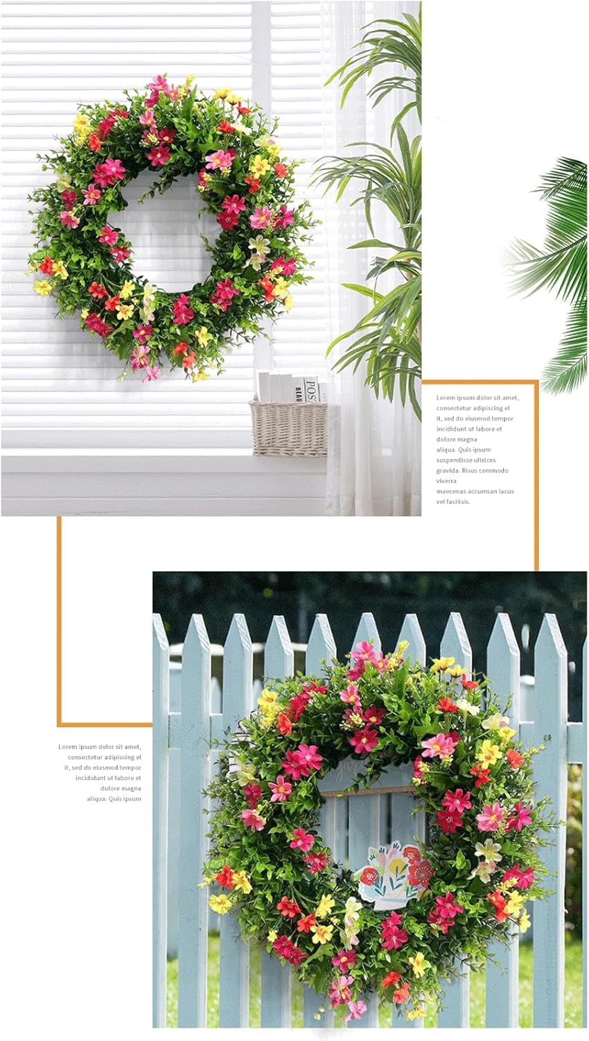 Welcome Wreath Front Door 18x18 Inch Decor Hanger