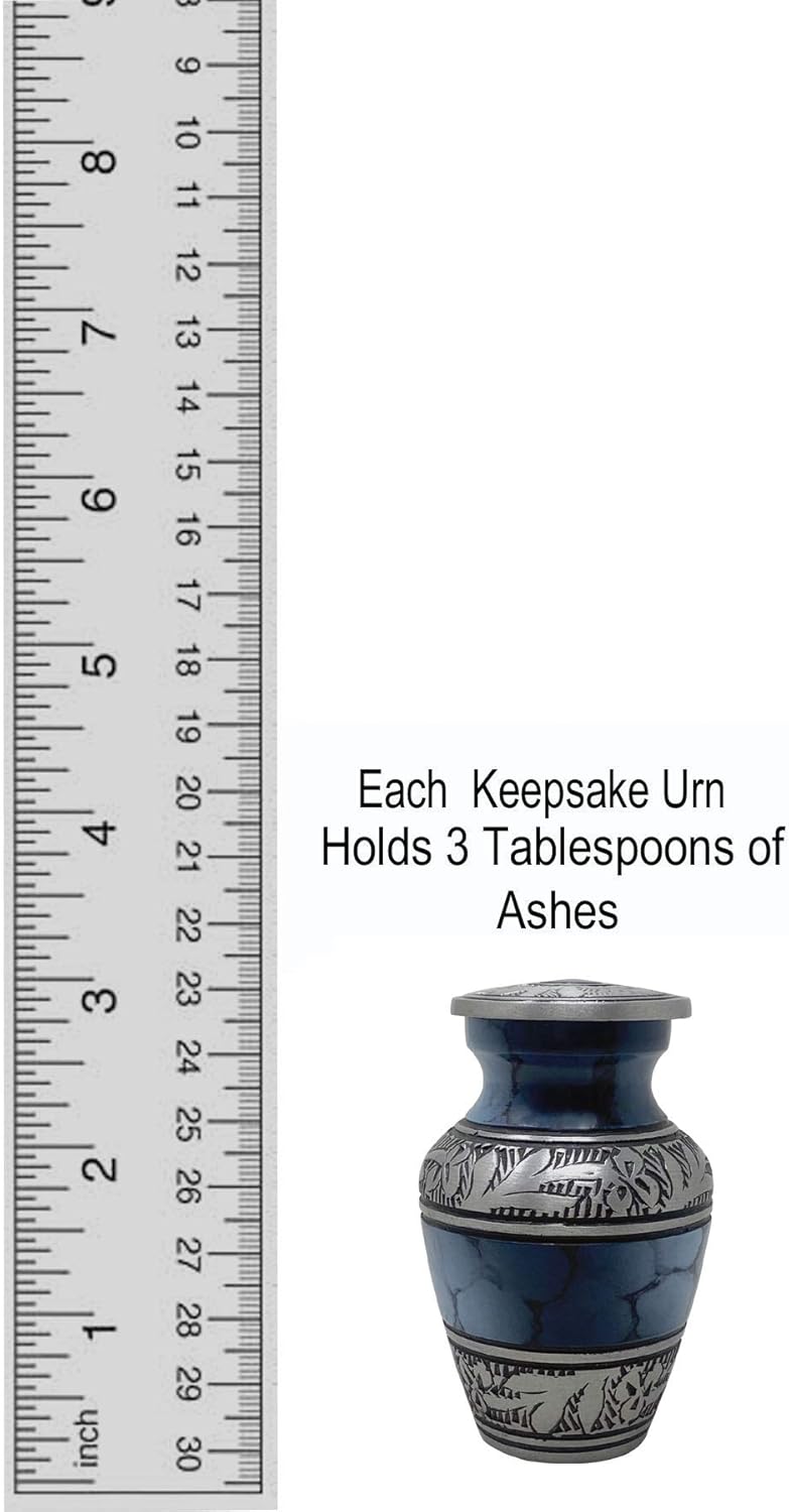 Elite Cloud Blue and Silver Cremation Urn for Human Ashes