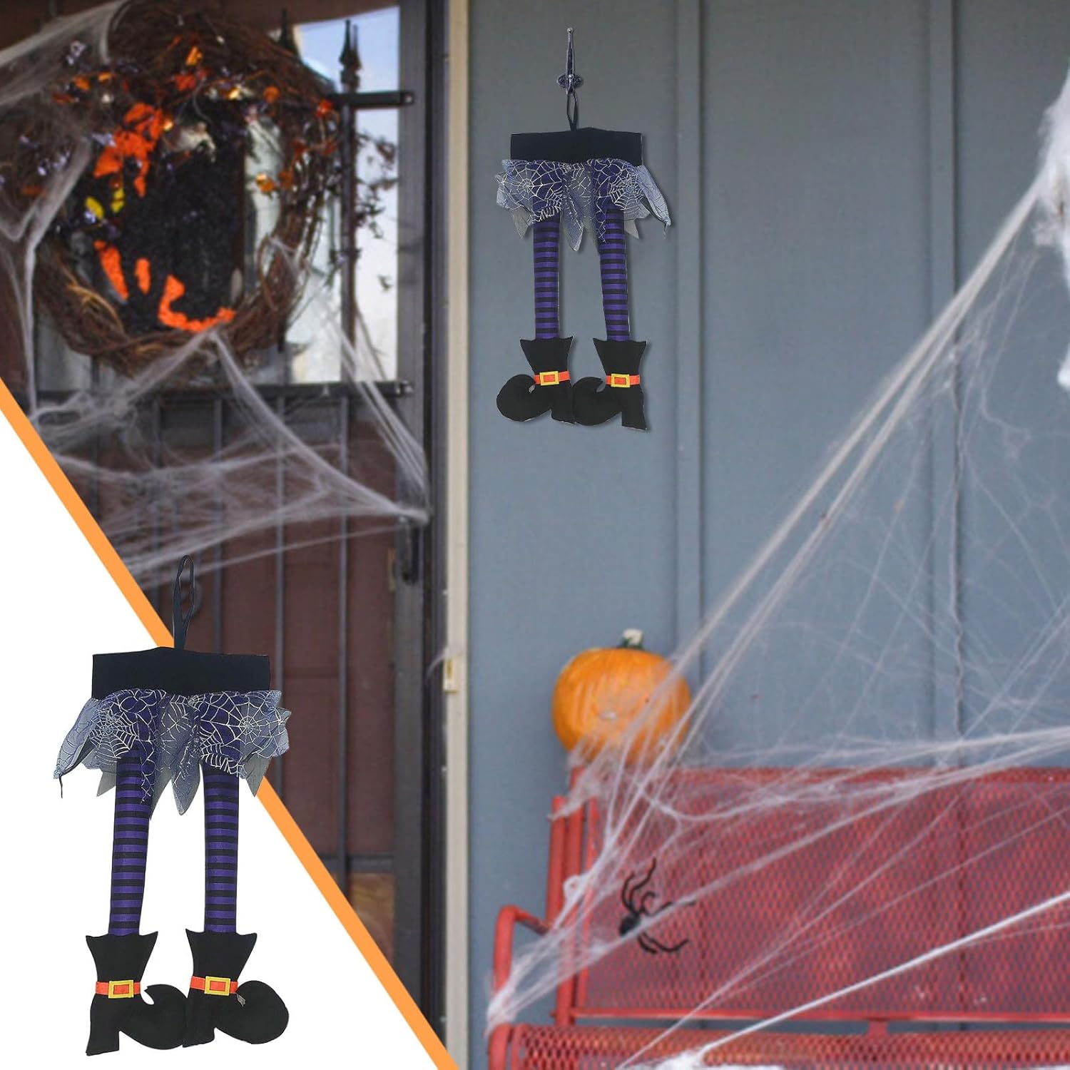 VIVIANYO HD 2PCS Halloween Witch Legs Plush Decoration