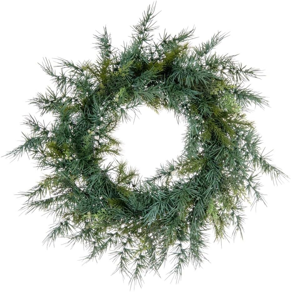 Vickerman 24 Inch Artificial Mixed Fern Cedar Wreath