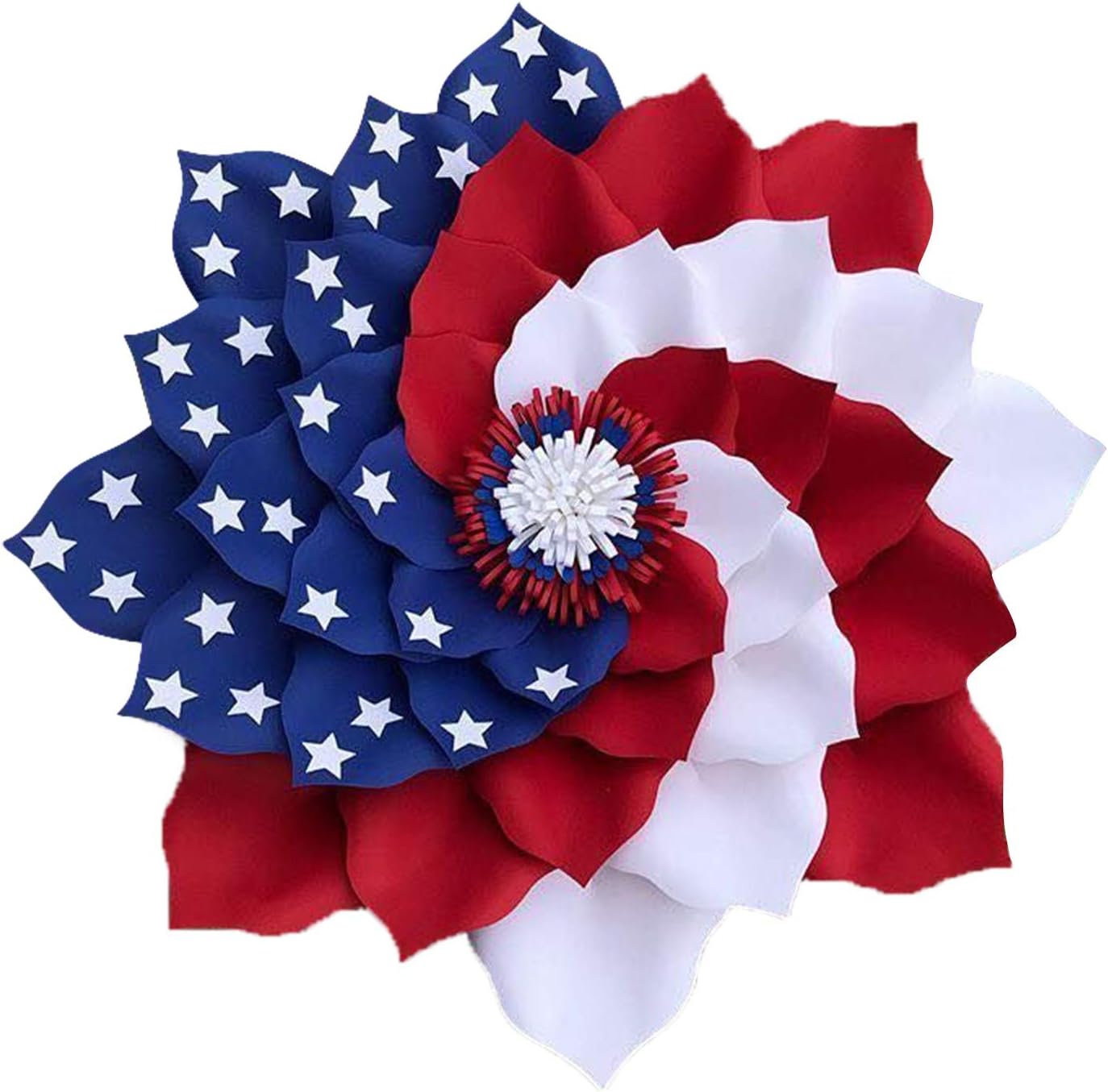 Patriotic Red White Blue Wreath for Front Door