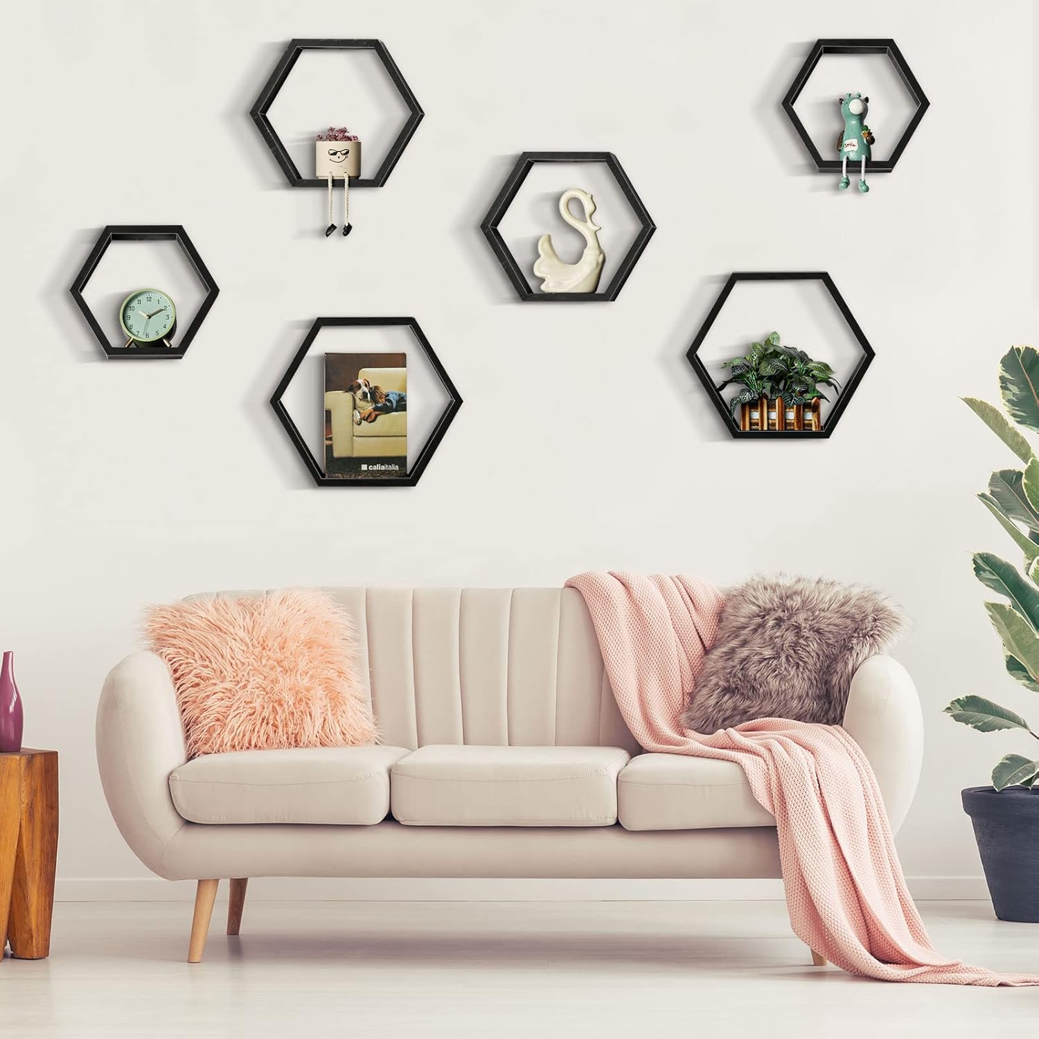 Ybing Hexagon Floating Shelves Set of 6