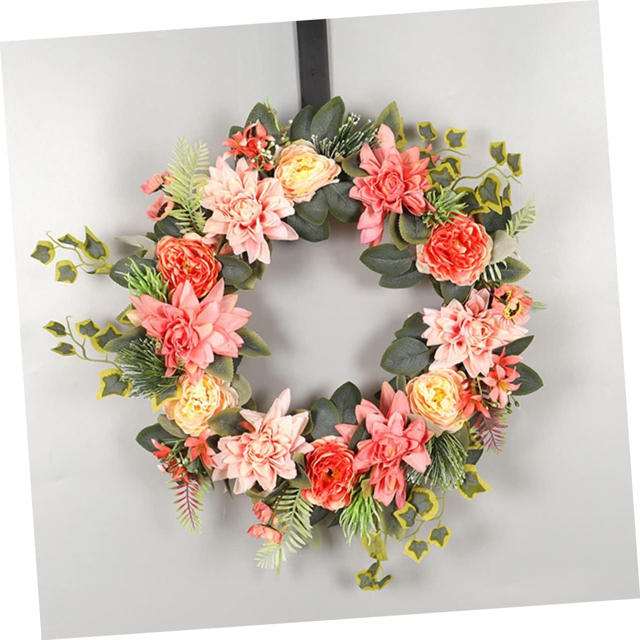 Eringogo Artificial Flower Garland Door Decor Spring Wreath