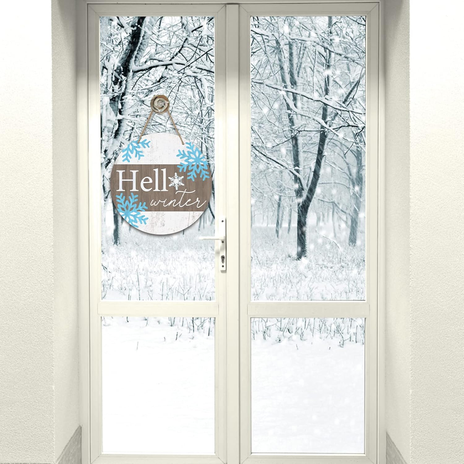 Deroro Hello Winter Front Door Sign Decor