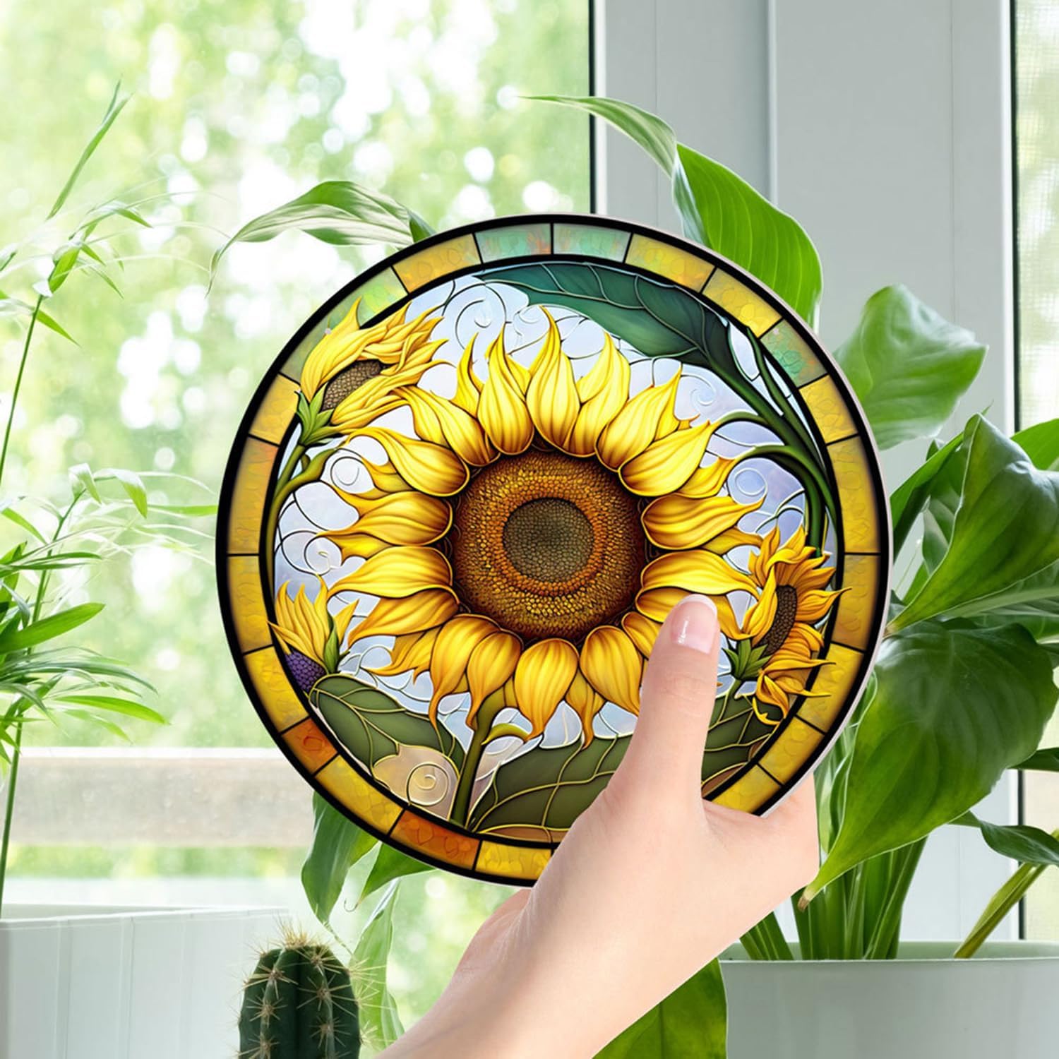 MATIHAY Sunflower Acrylic Window Hanging Wall Decor