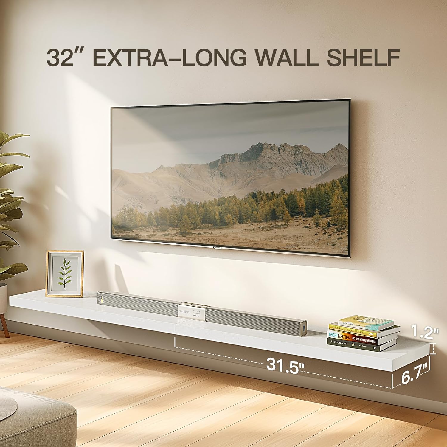 Amada Floating Shelves 32 Inch Set of 2 for Wall Storage
