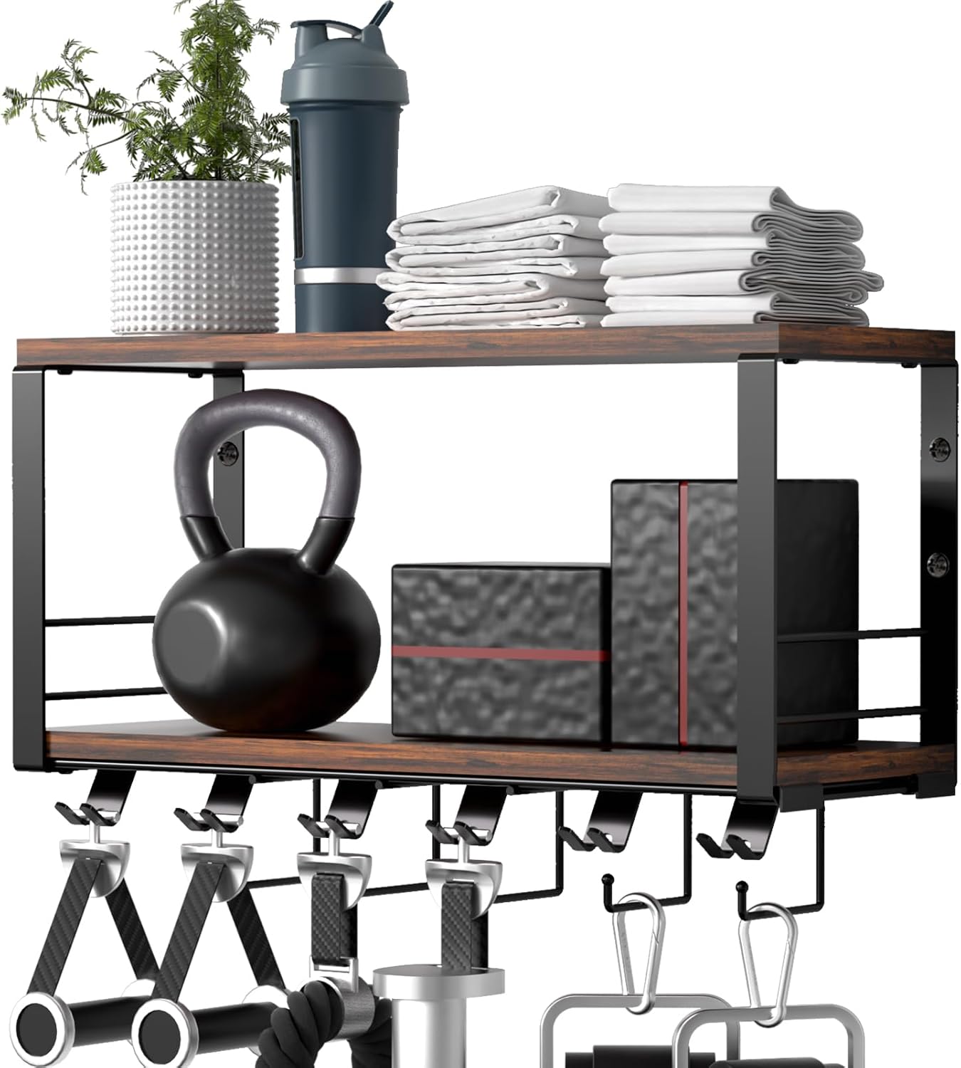 TJ MOREE 2 Tier Floating Shelf for Home Gym Storage