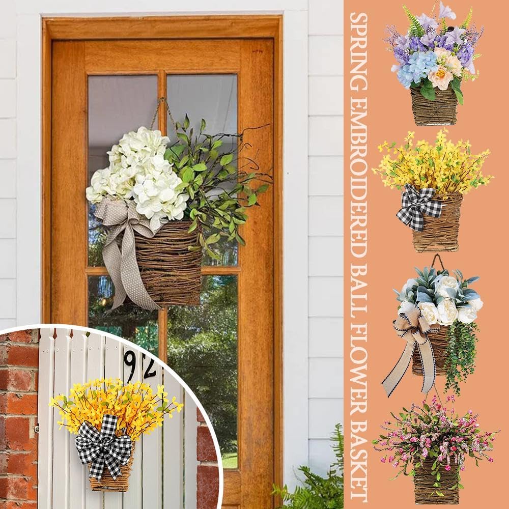 18 Inch Hydrangea Wreath Front Door Basket