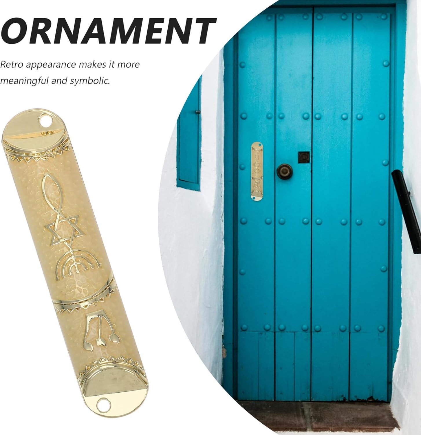 Cabilock Metal Mezuzah with Scroll for Home Blessing Display