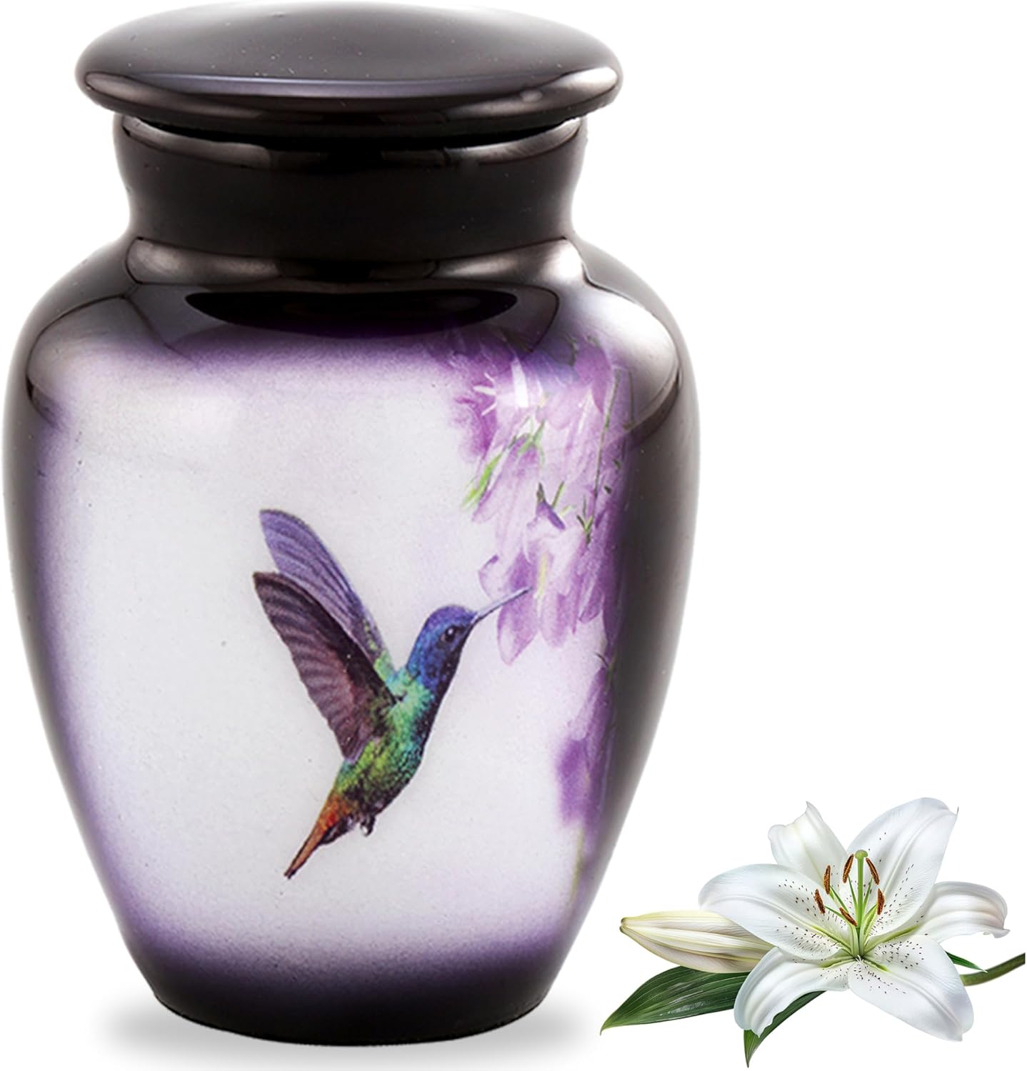 Hummingbird Mini Keepsake Urn Purple Cremation Urn