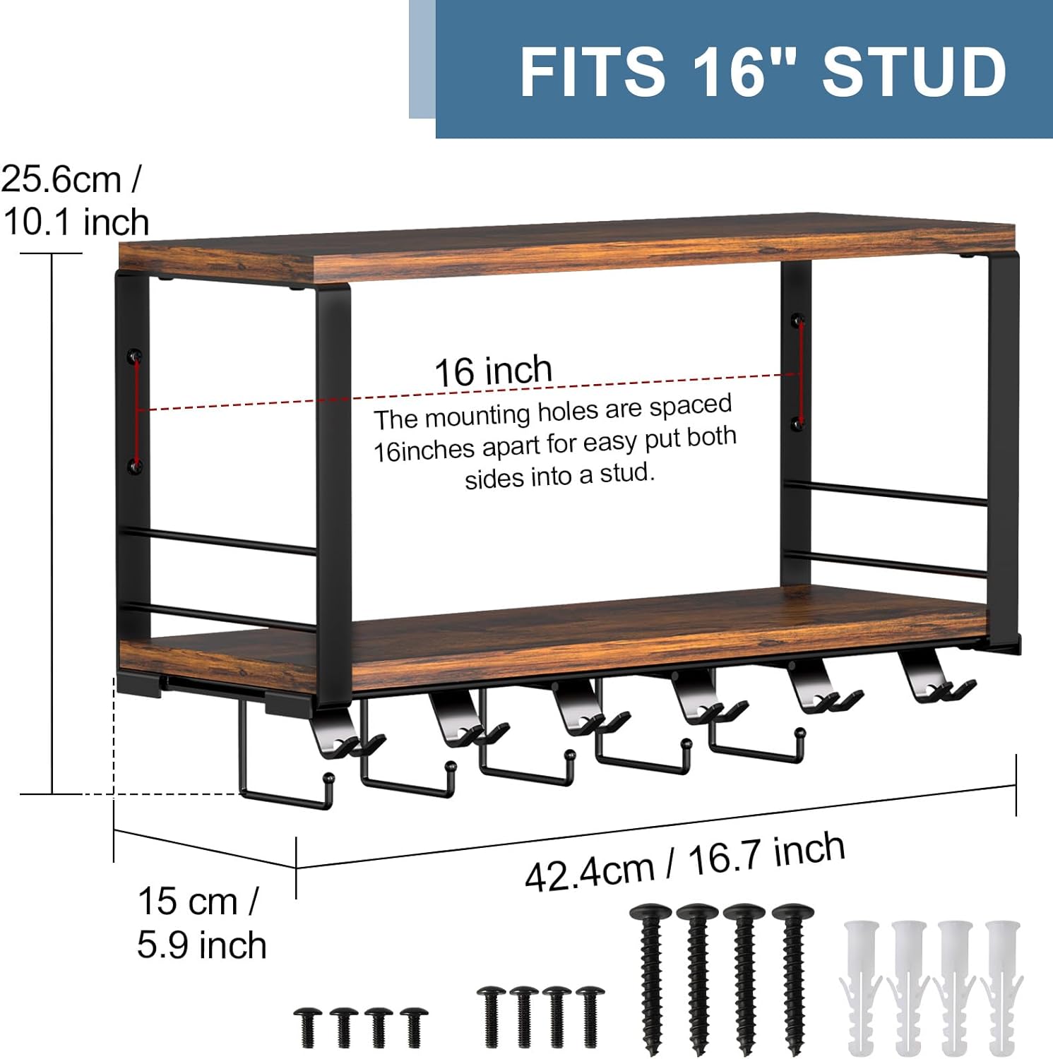 TJ MOREE 2 Tier Floating Shelf for Home Gym Storage