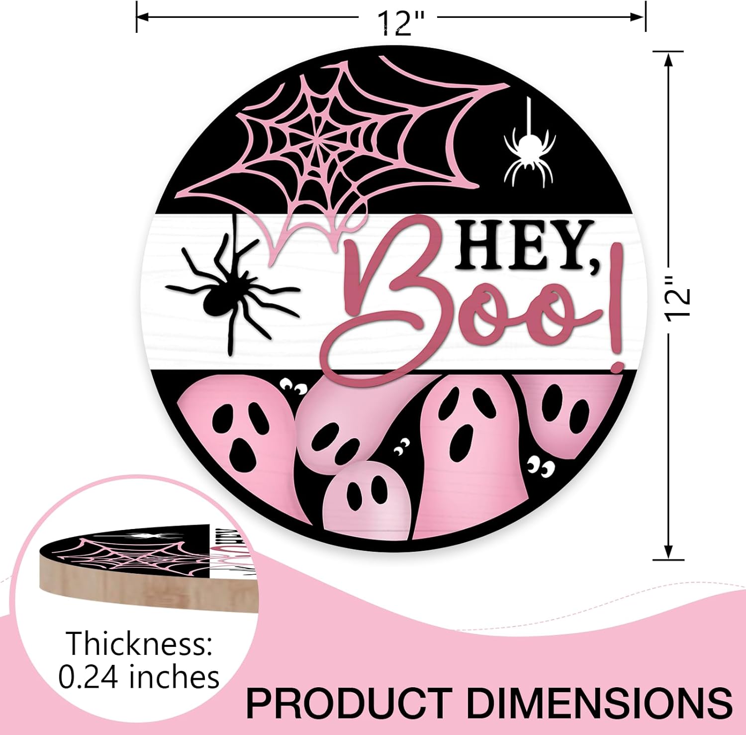 Deroro Halloween Hey Boo Sign Front Door Decor