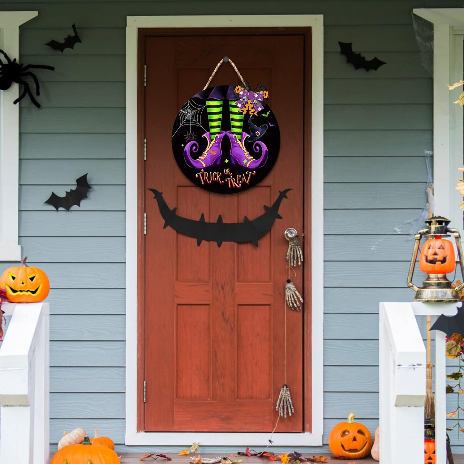 Capoda Halloween Witch Door Sign with Bow