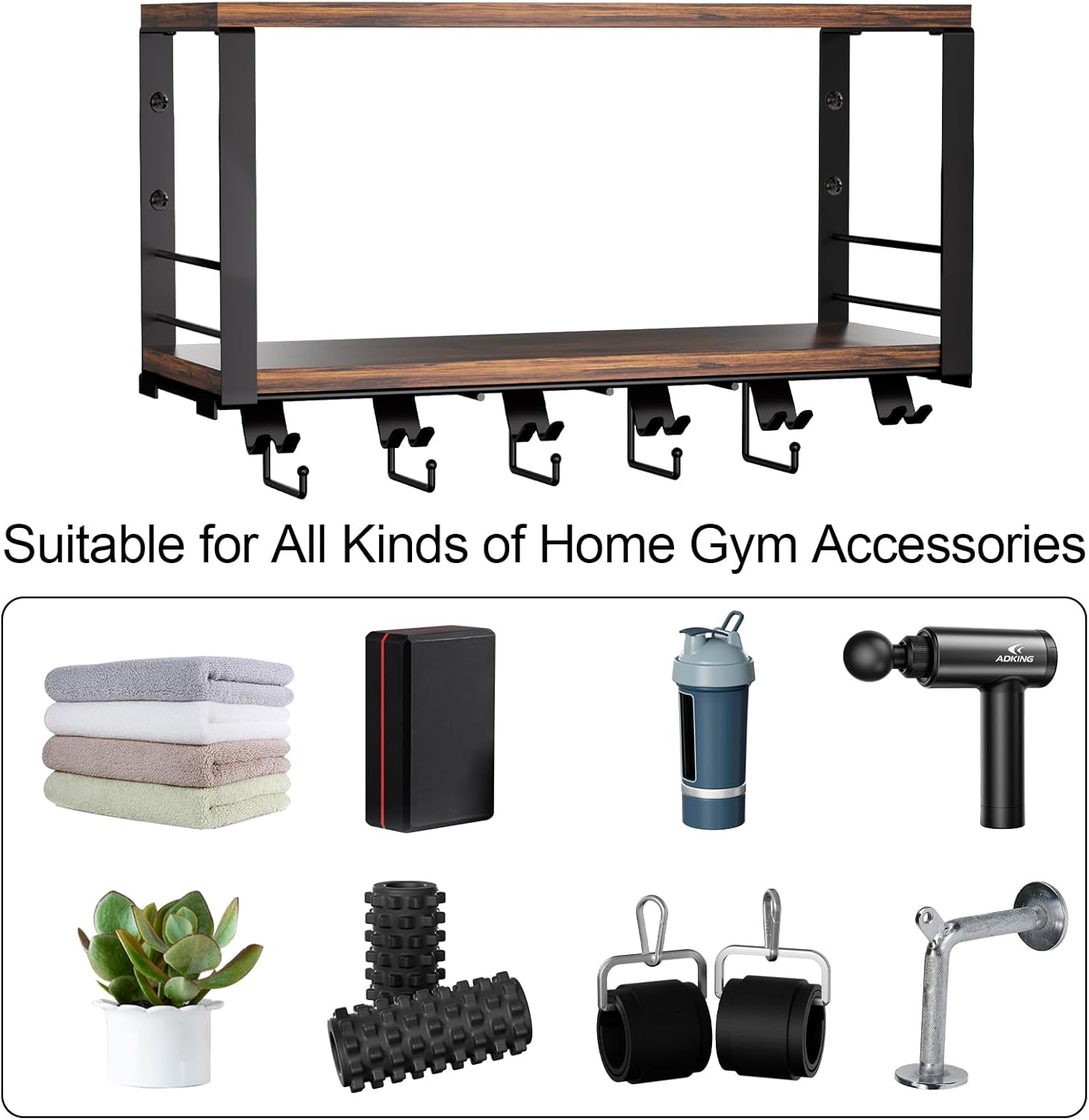 TJ MOREE 2 Tier Floating Shelf for Home Gym Storage