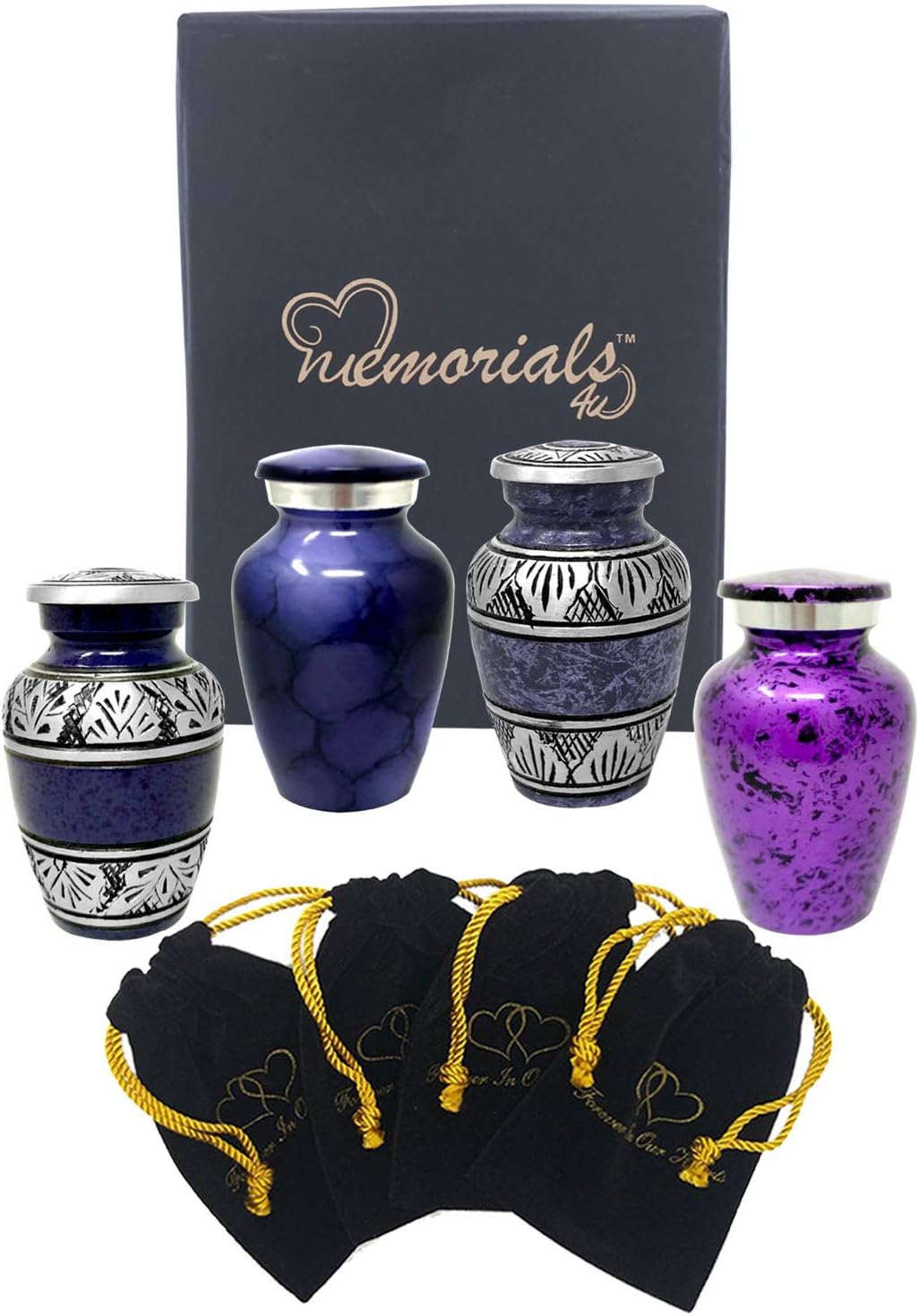 Forever in Our Hearts Classic Keepsake Urns Set of 4