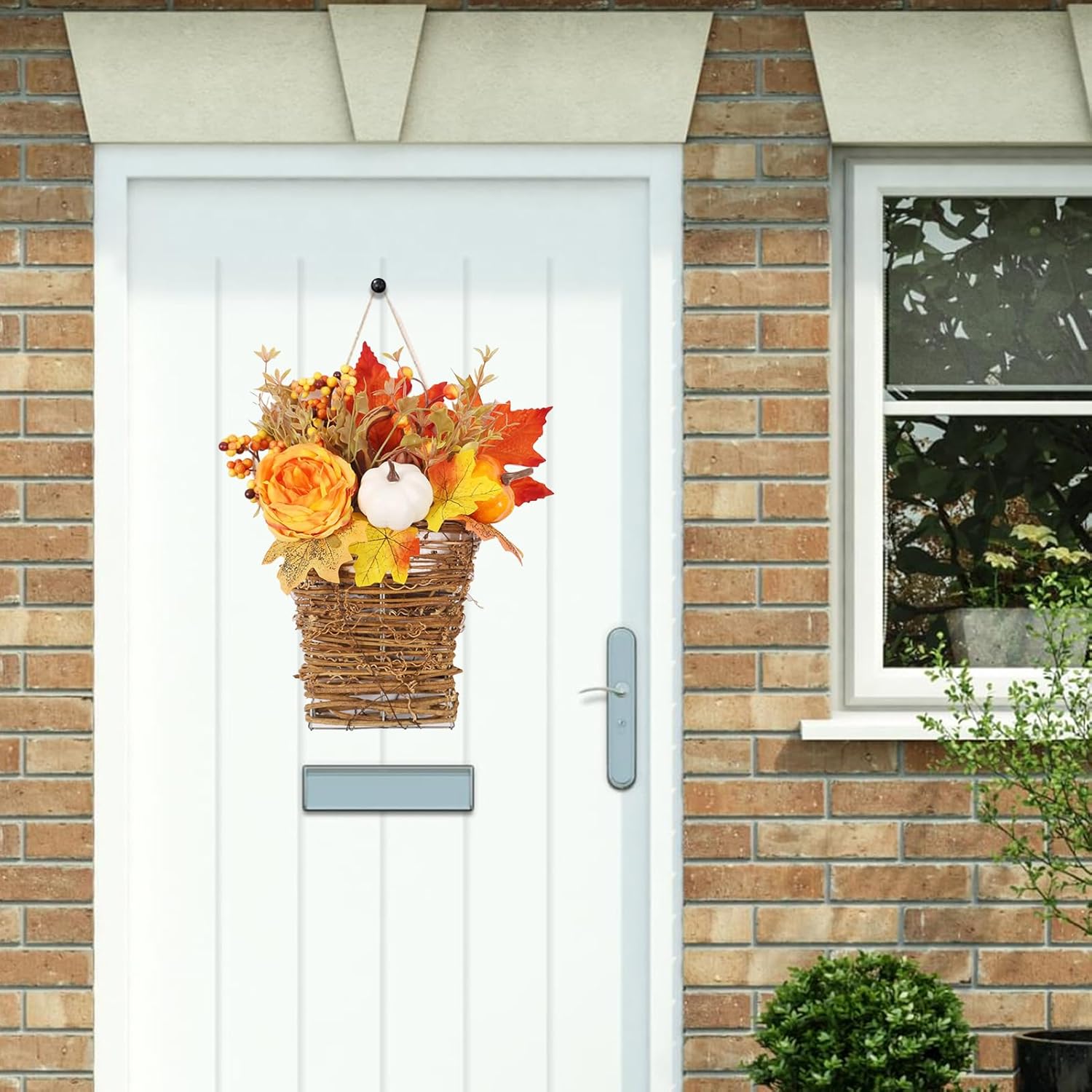 FQQWEE Peony Fall Door Wreath Decor