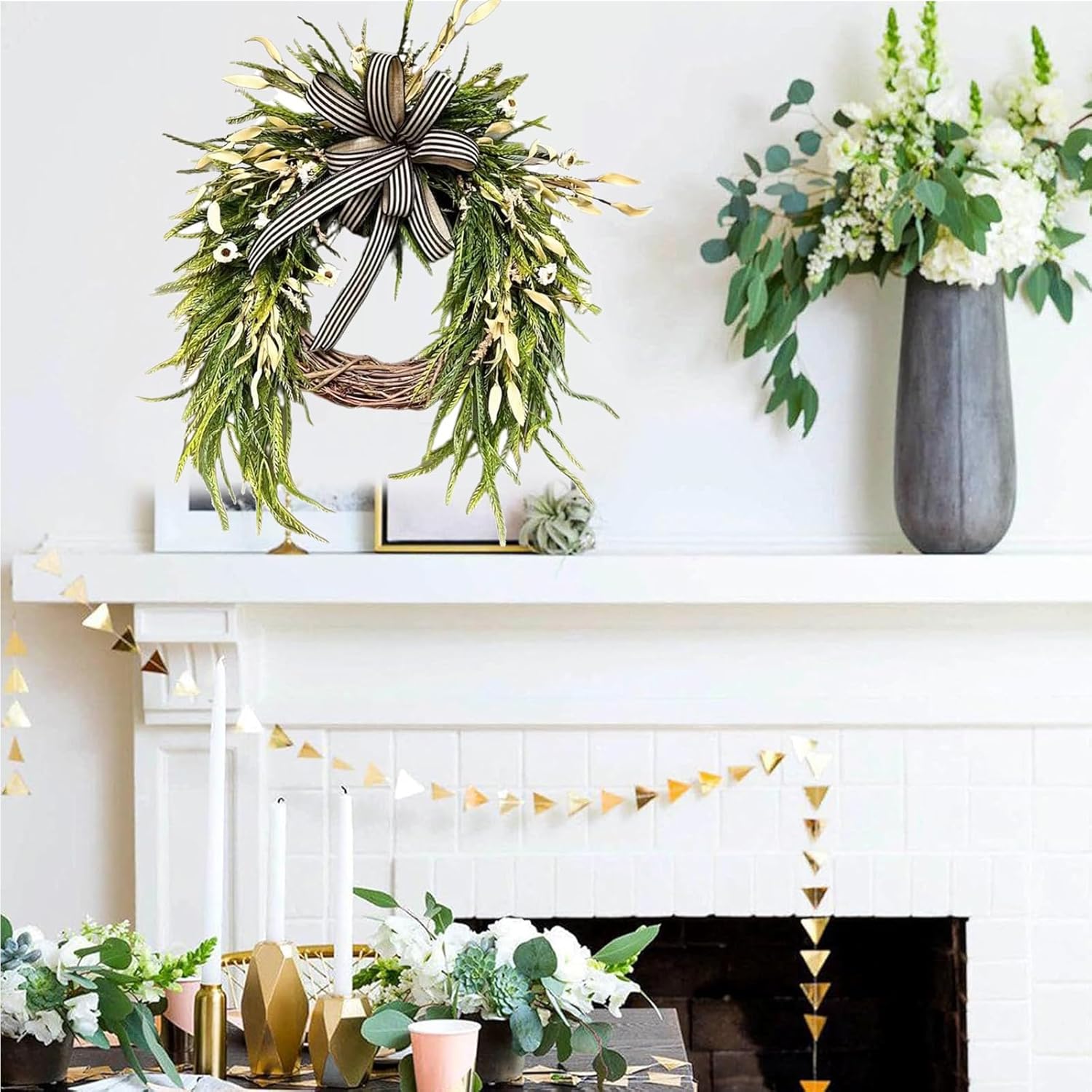 Artificial Summer Wreath with Tulips and Greenery