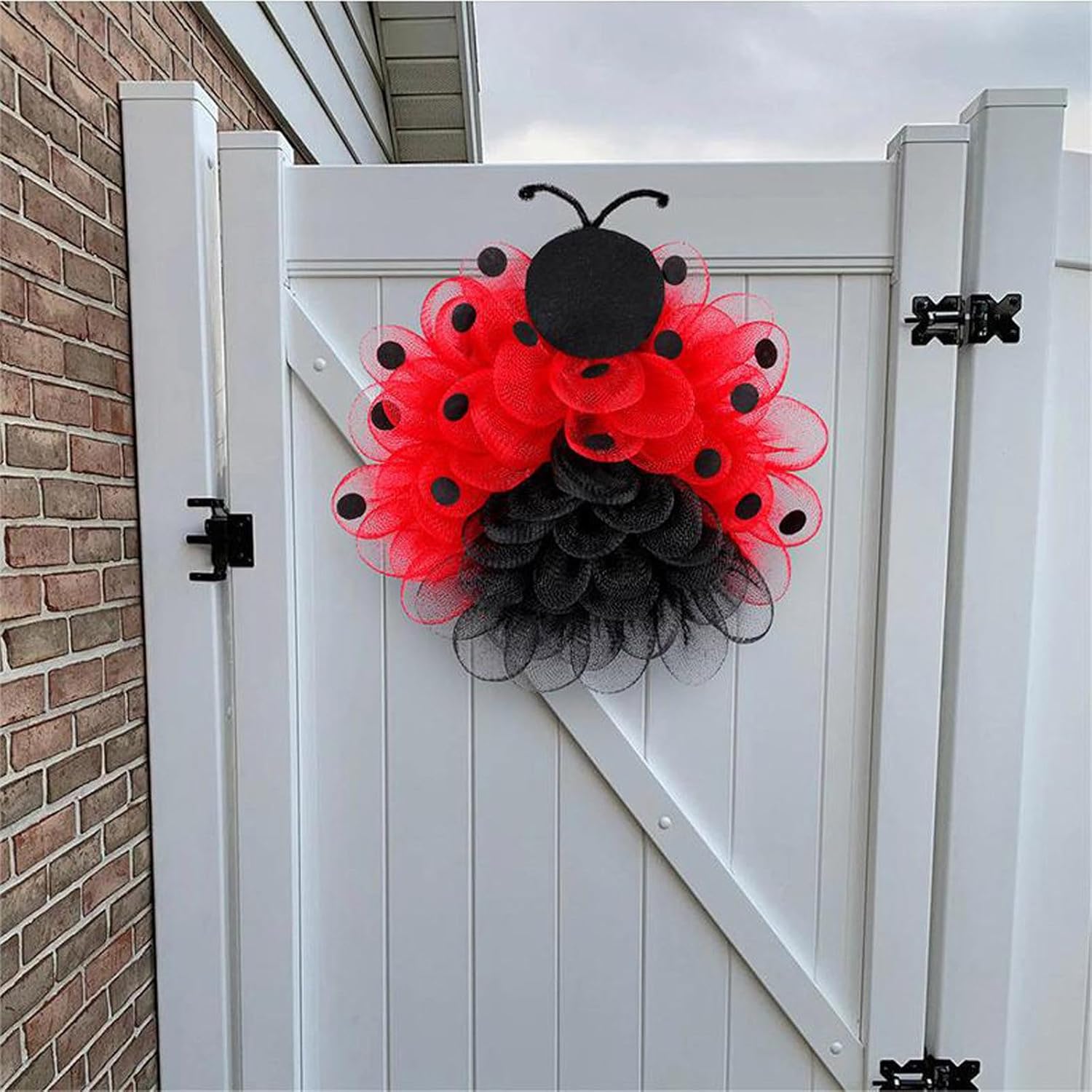 1496 Inch Ladybug Mesh Door Wreath Red Black